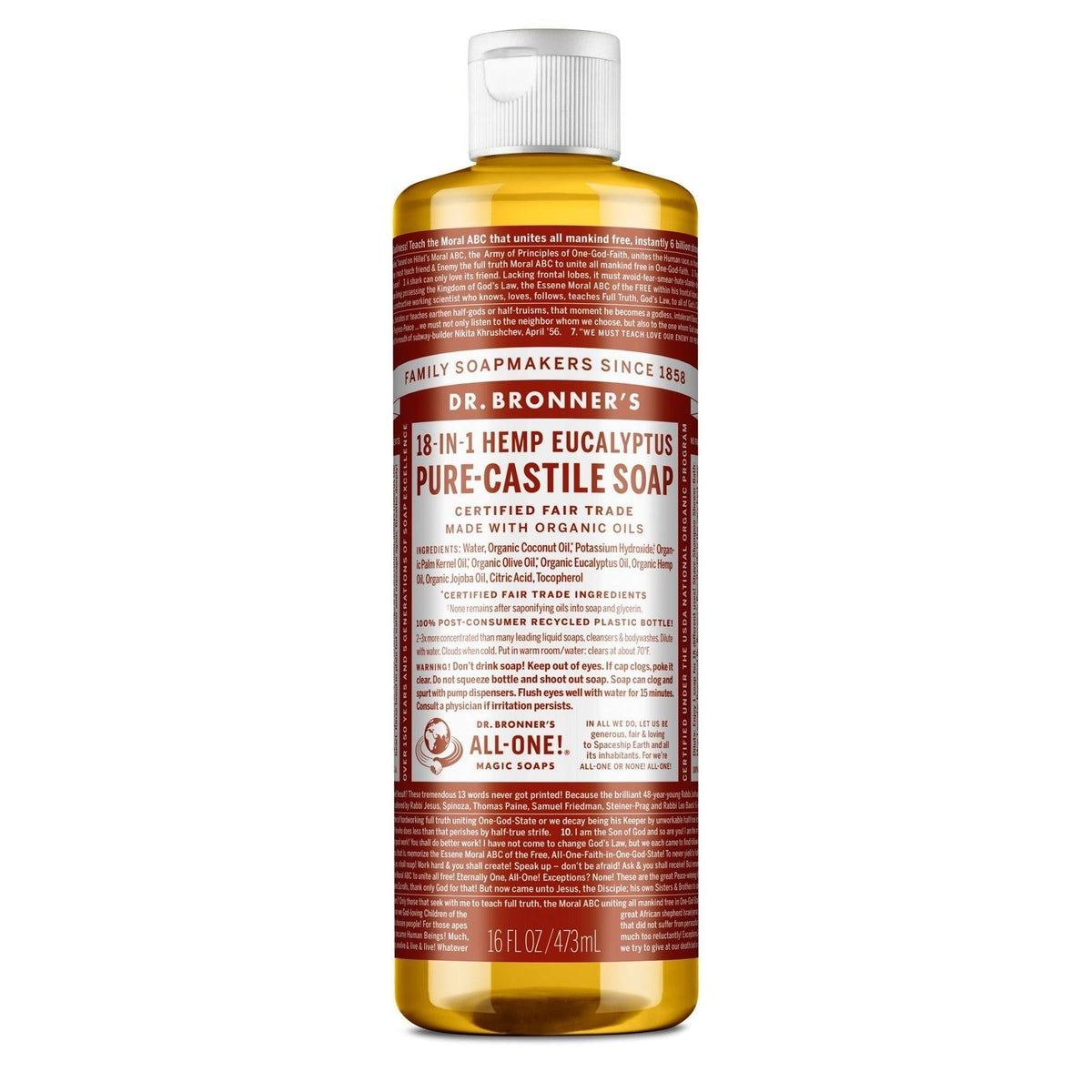 Dr. Bronner's Pure-Castile Liquid Soap-N101 Nutrition
