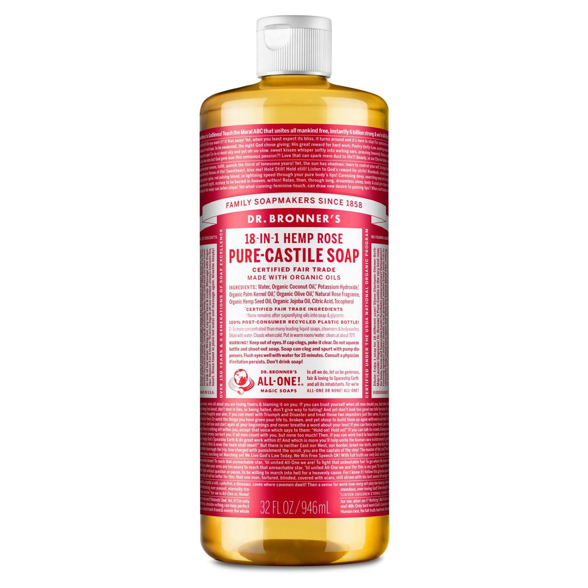 Dr. Bronner's Pure-Castile Liquid Soap-N101 Nutrition