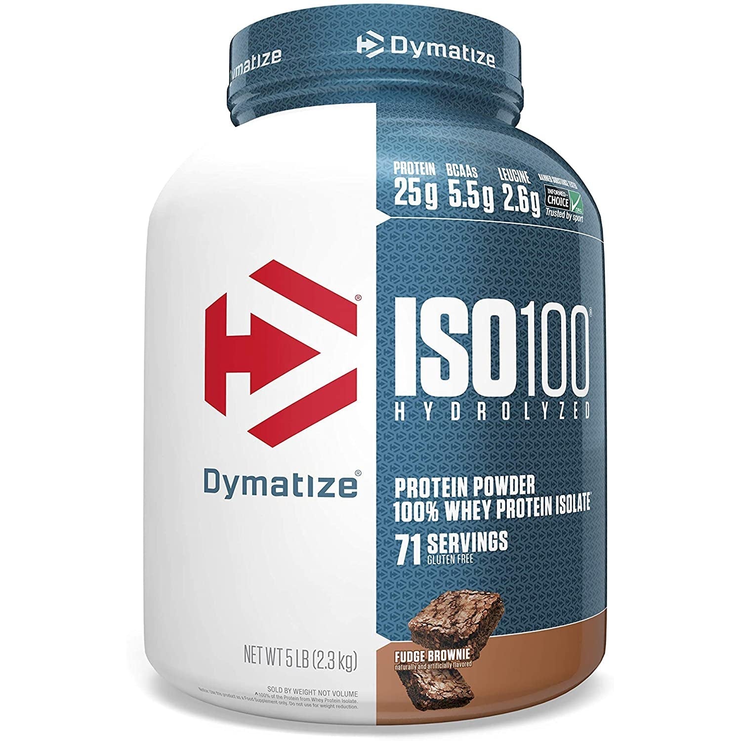 Dymatize ISO-100 Hydrolyzed Whey Protein Isolate-5 lbs-Fudge Brownie-N101 Nutrition