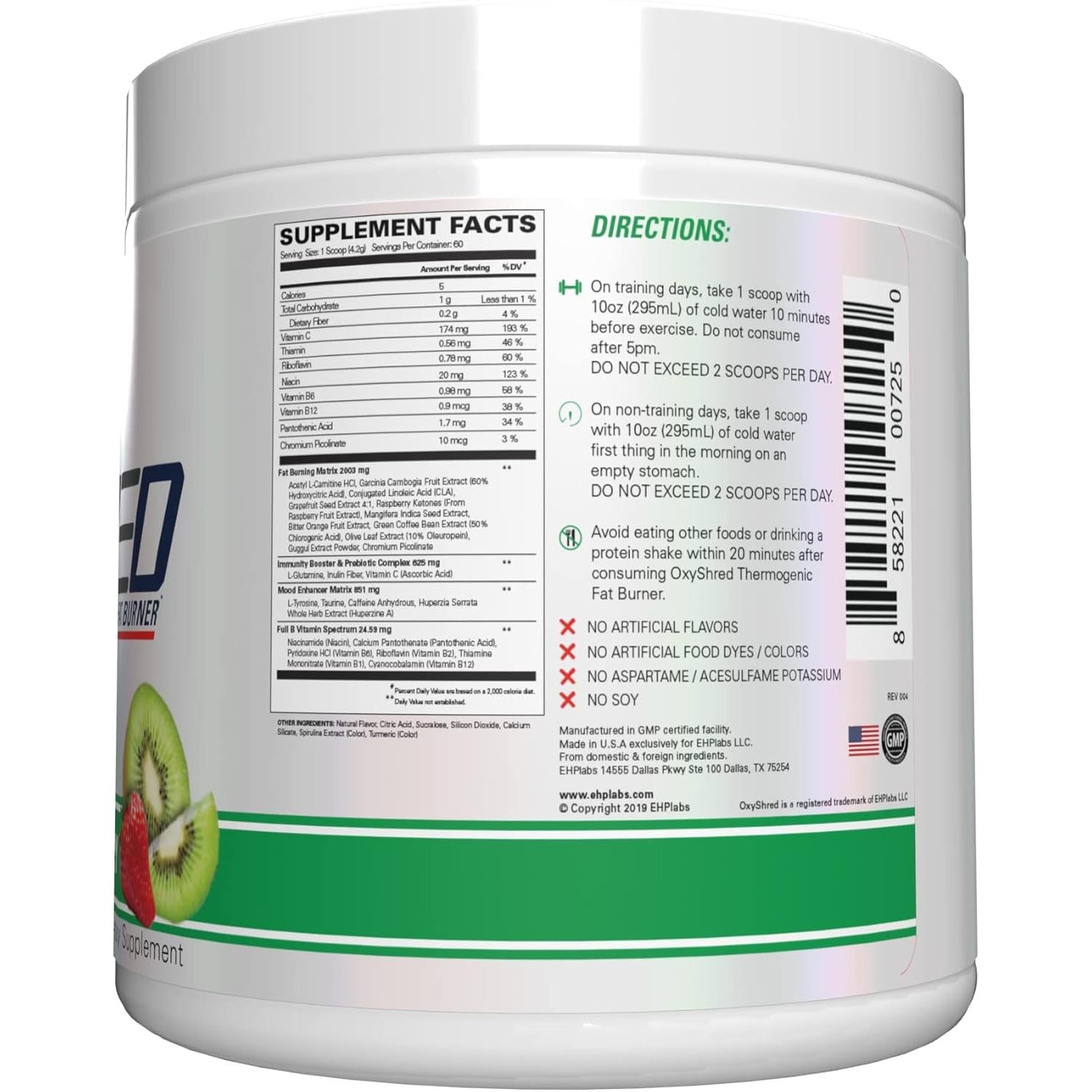 EHP Labs OxyShred-N101 Nutrition