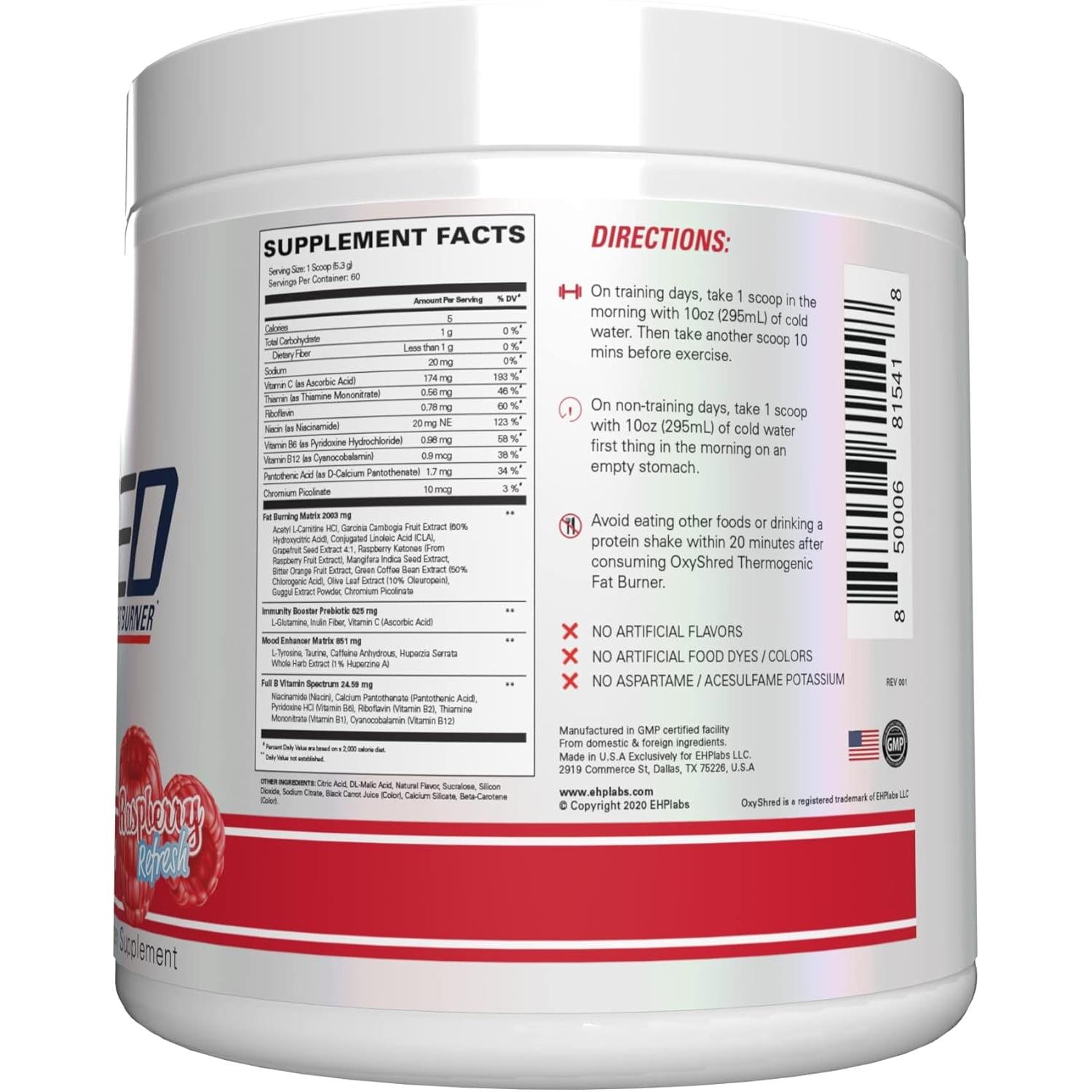 EHP Labs OxyShred-N101 Nutrition