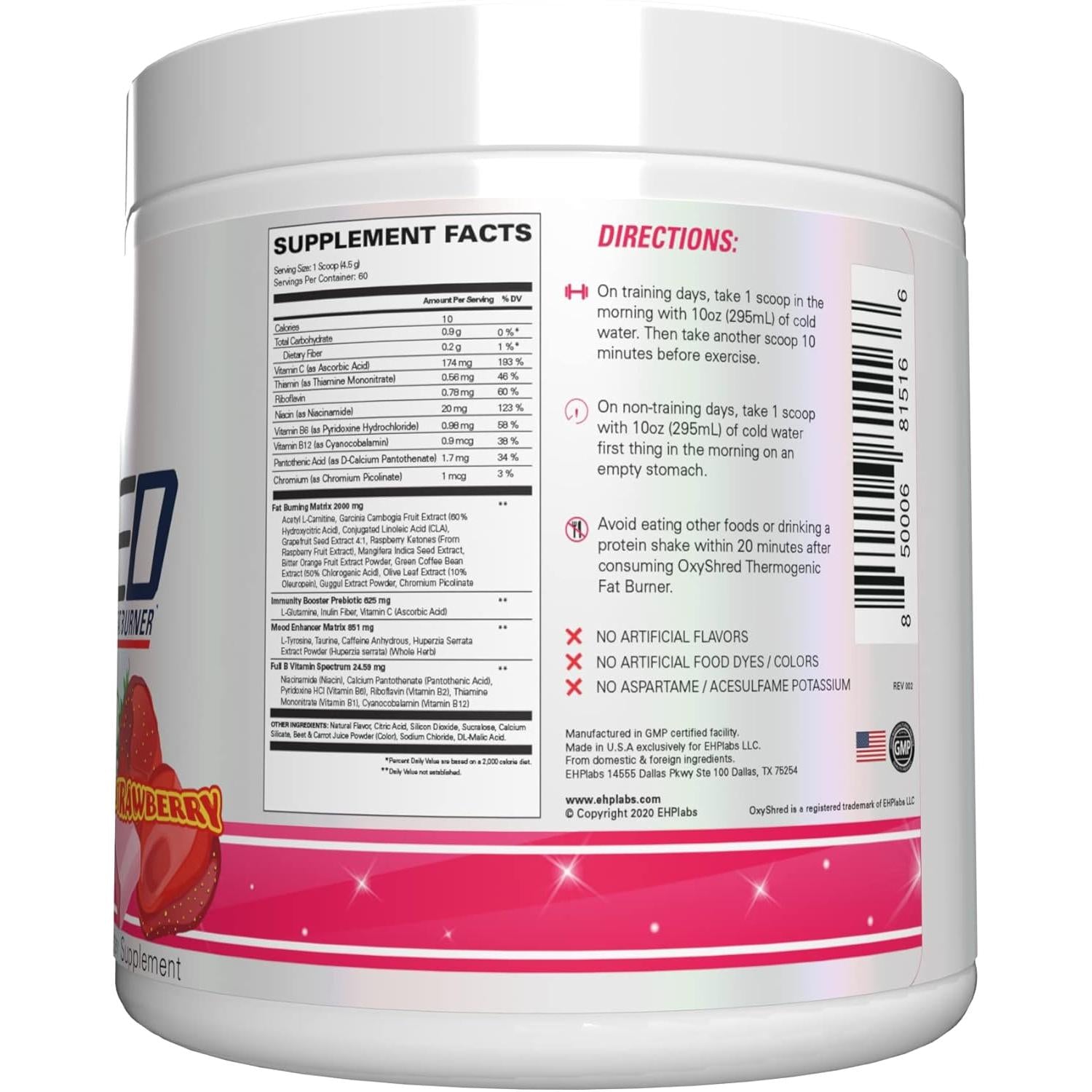 EHP Labs OxyShred-N101 Nutrition