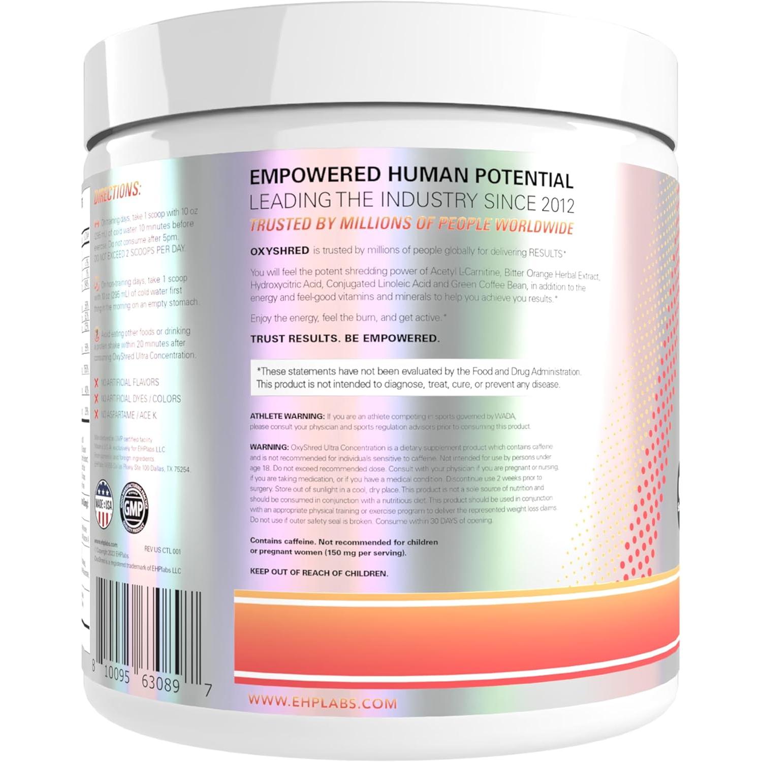 EHP Labs OxyShred-N101 Nutrition