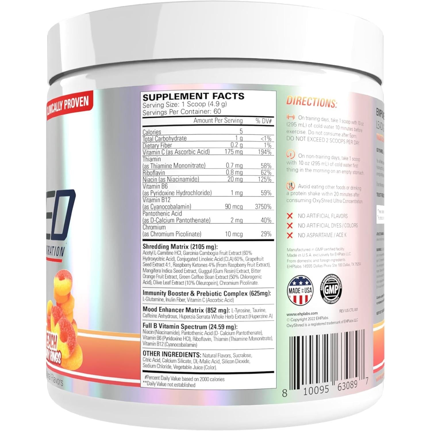 EHP Labs OxyShred-N101 Nutrition
