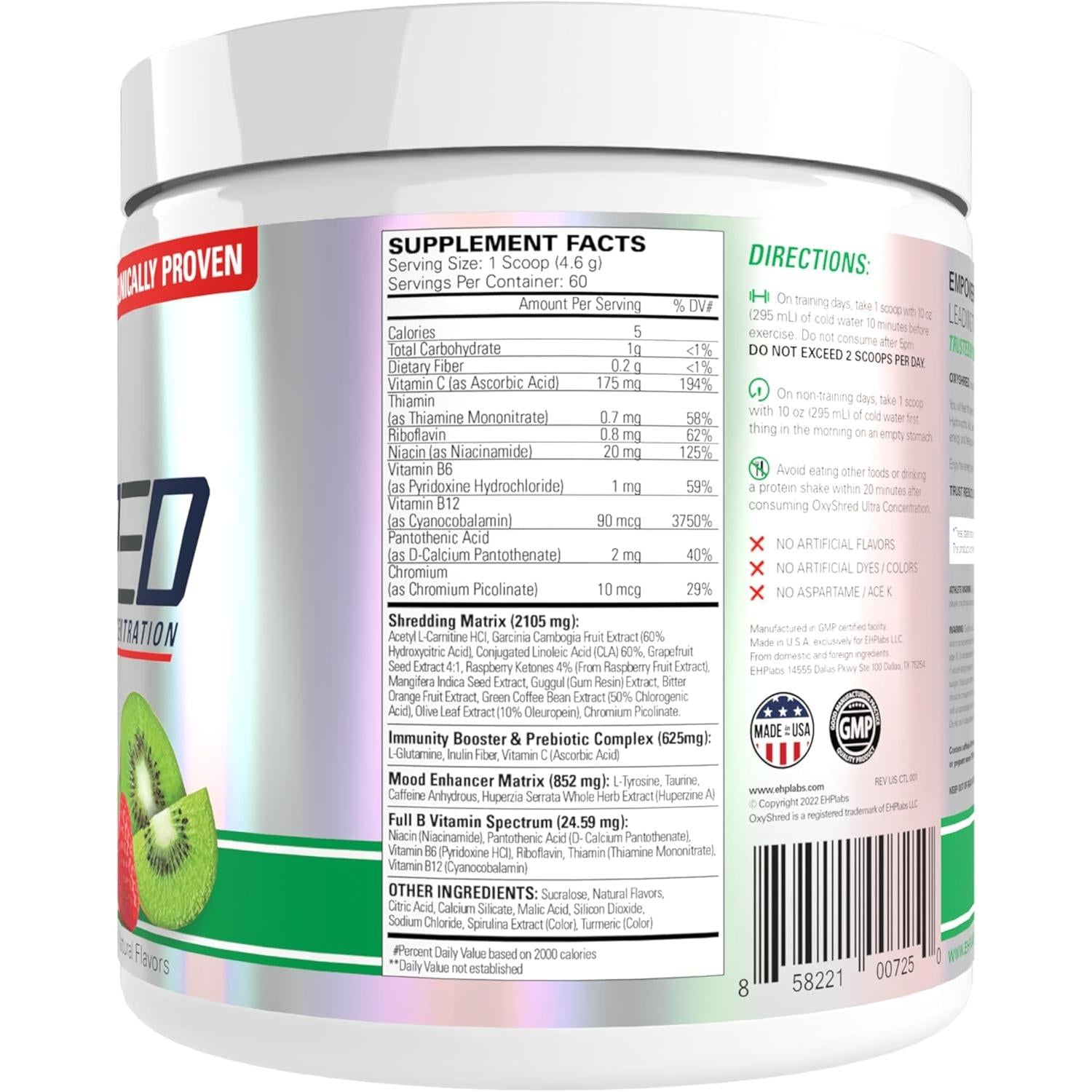 EHP Labs OxyShred-N101 Nutrition