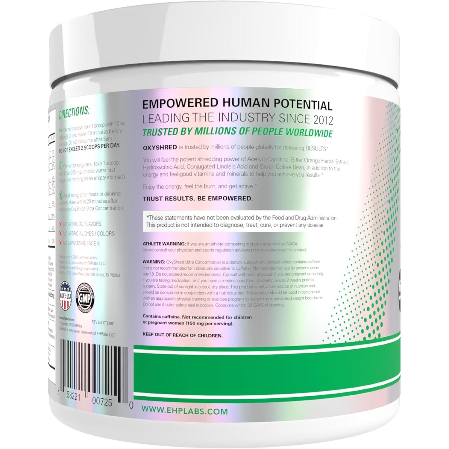 EHP Labs OxyShred-N101 Nutrition