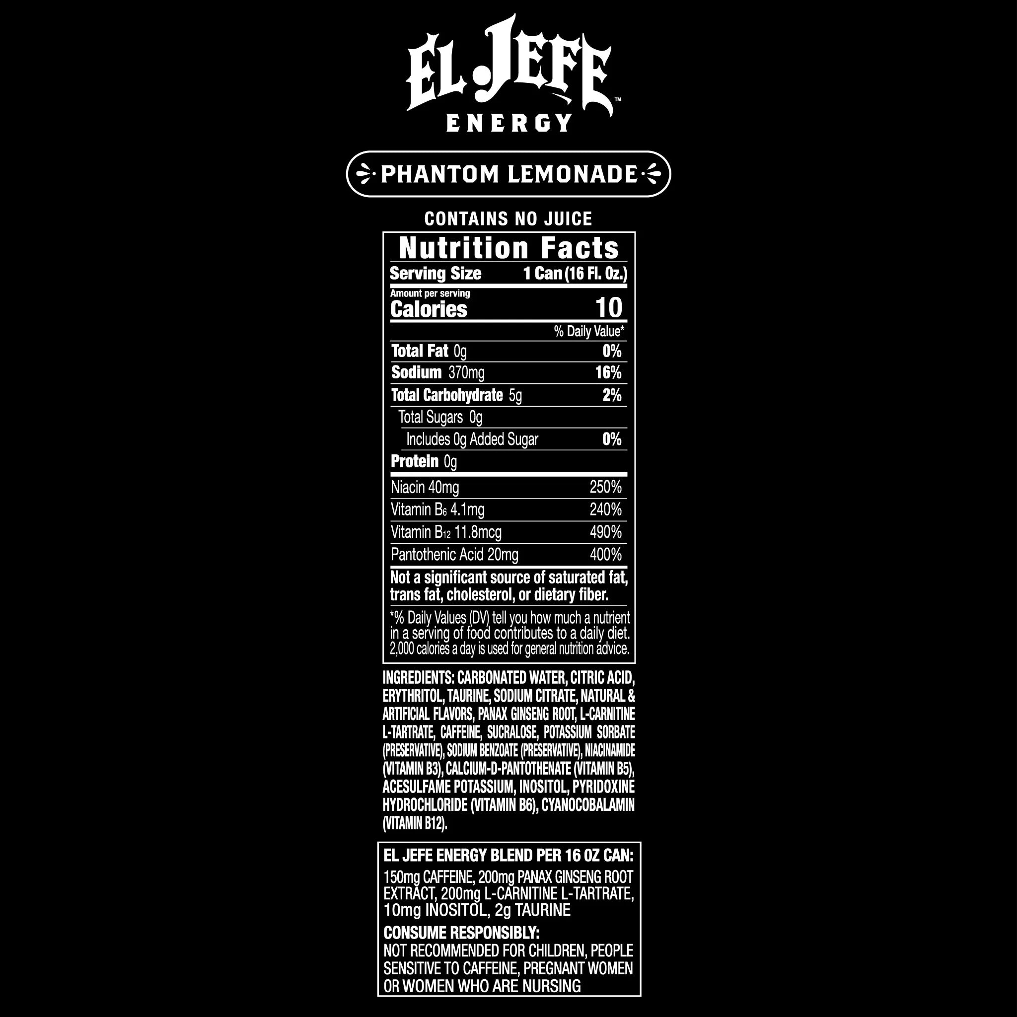 El Jefe Energy Drink-N101 Nutrition