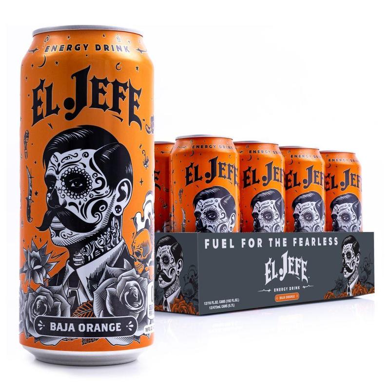 El Jefe Energy Drink-Case (12 cans)-Baja Orange-N101 Nutrition
