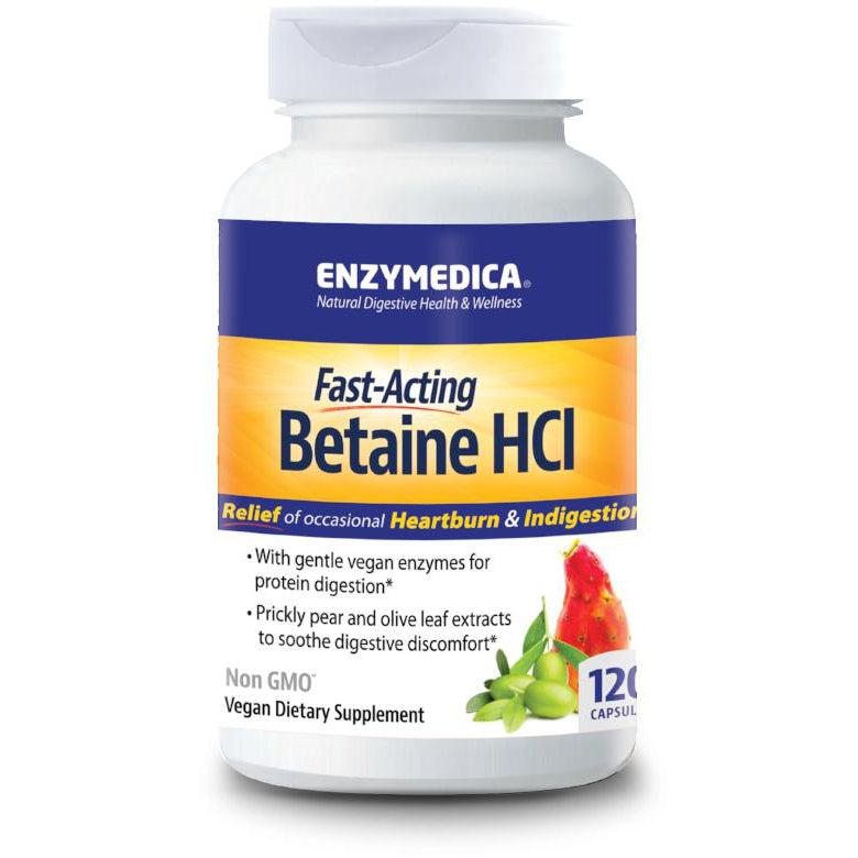 Enzymedica Betaine HCl-120 vegetarian capsules-N101 Nutrition