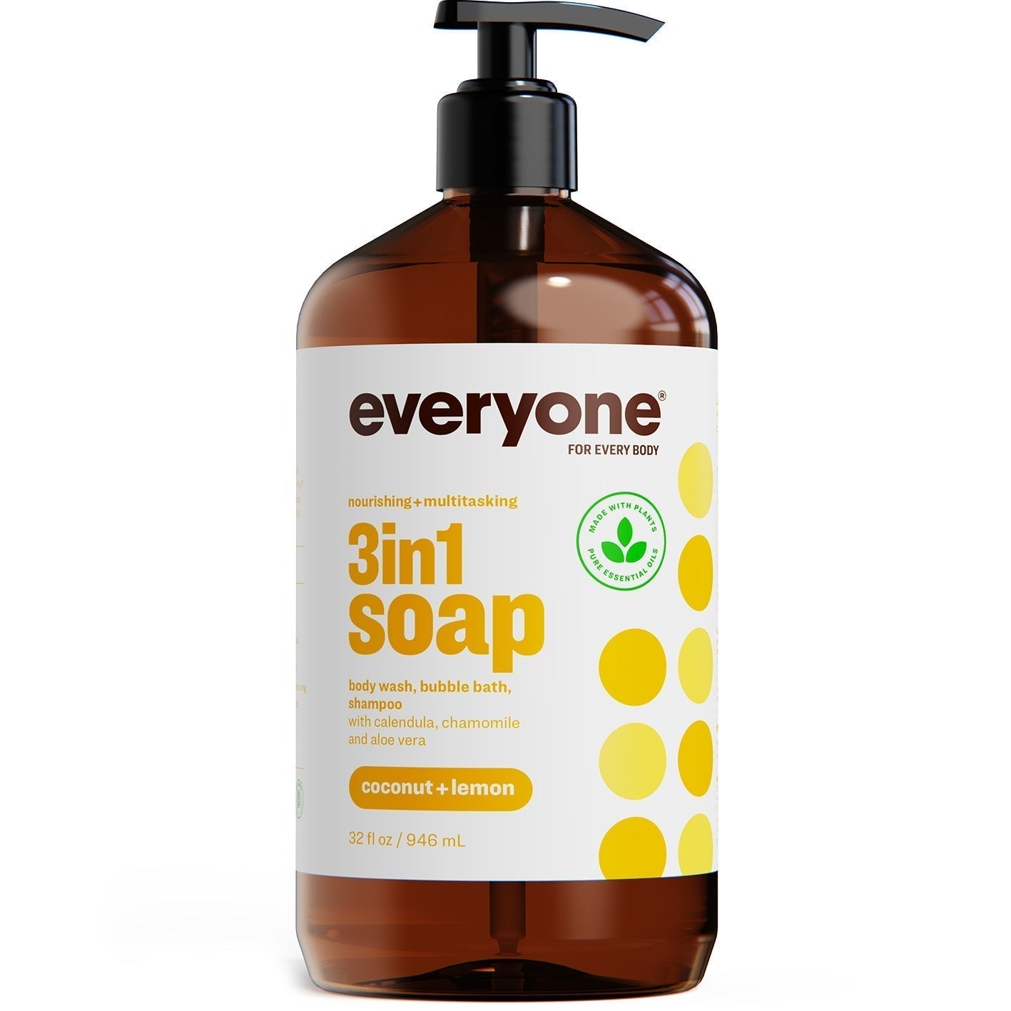 Everyone Coconut + Lemon 3-in-1 Soap-32 fl oz (960 mL)-Coconut + Lemon-N101 Nutrition