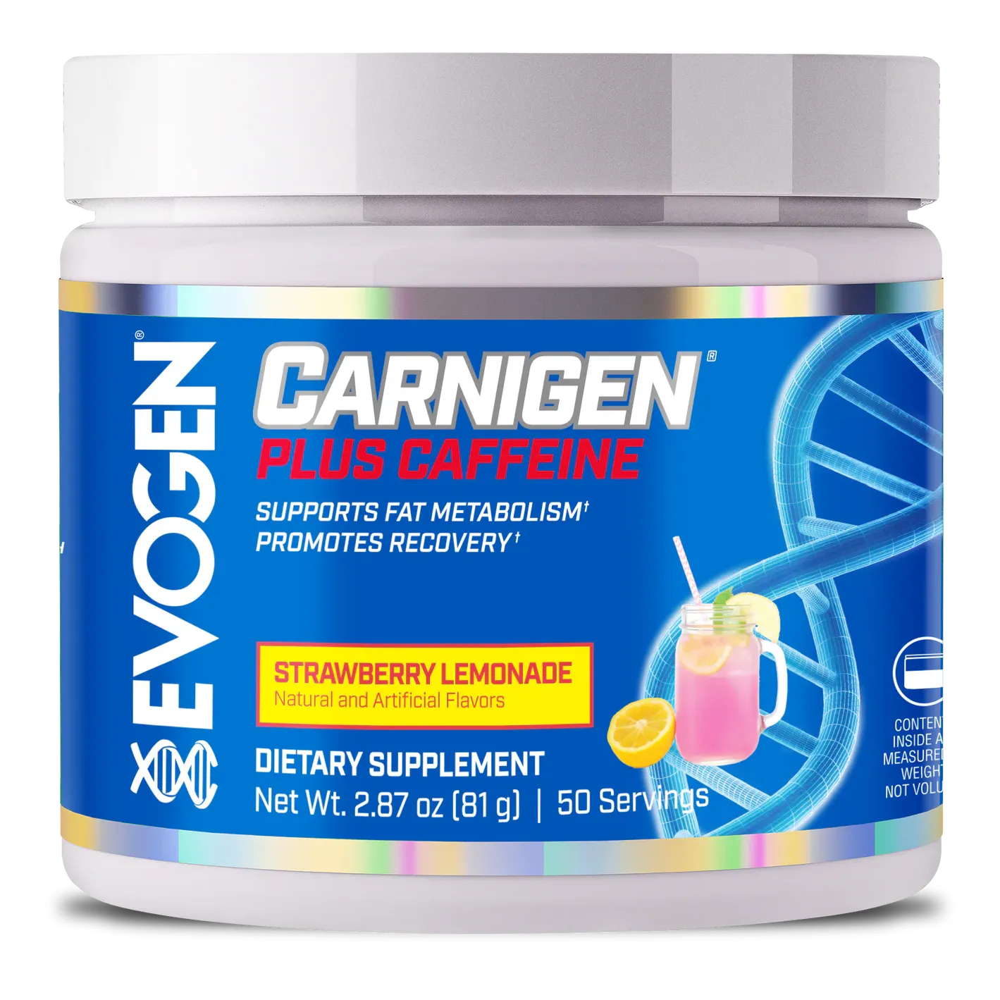 Evogen Carnigen Plus Caffeine-50 servings-Strawberry Lemonade-N101 Nutrition