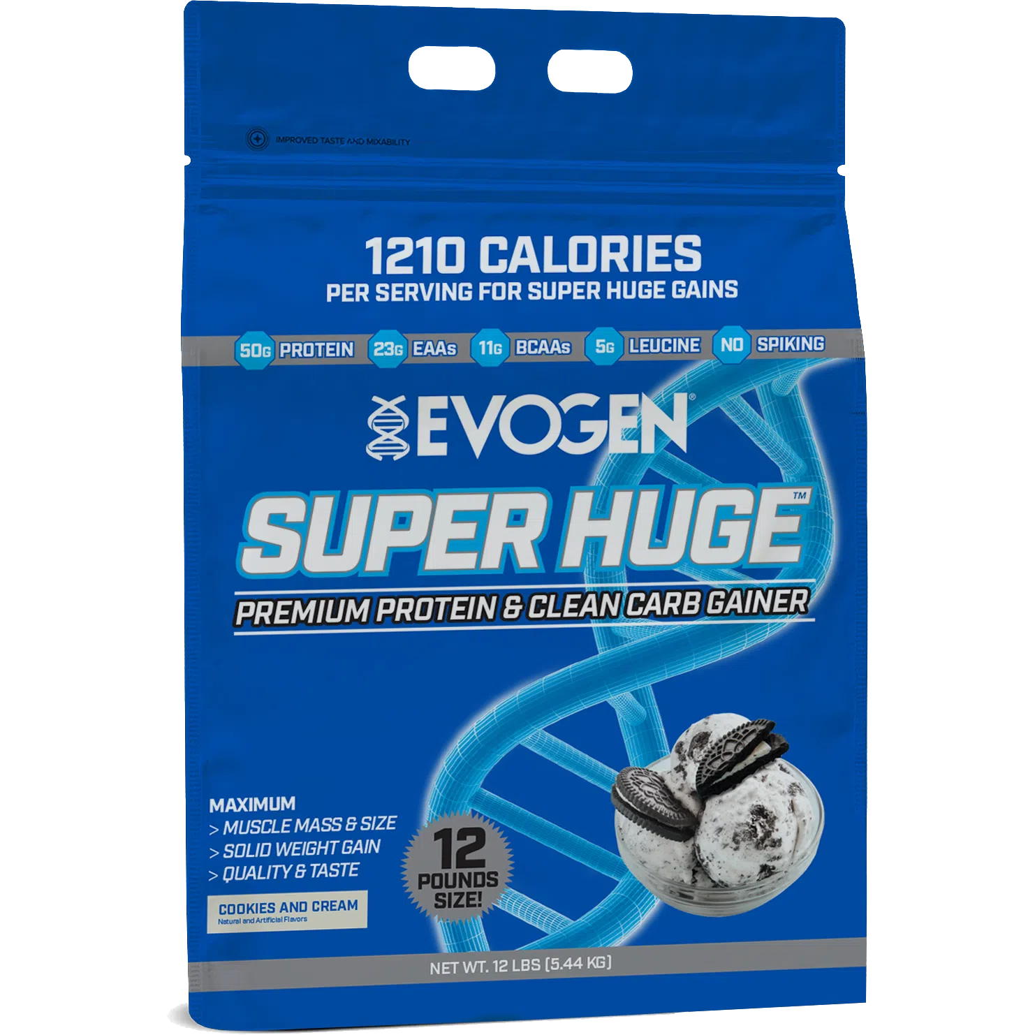 Evogen Super Huge Gainer-12 lbs-Cookies and Cream-N101 Nutrition