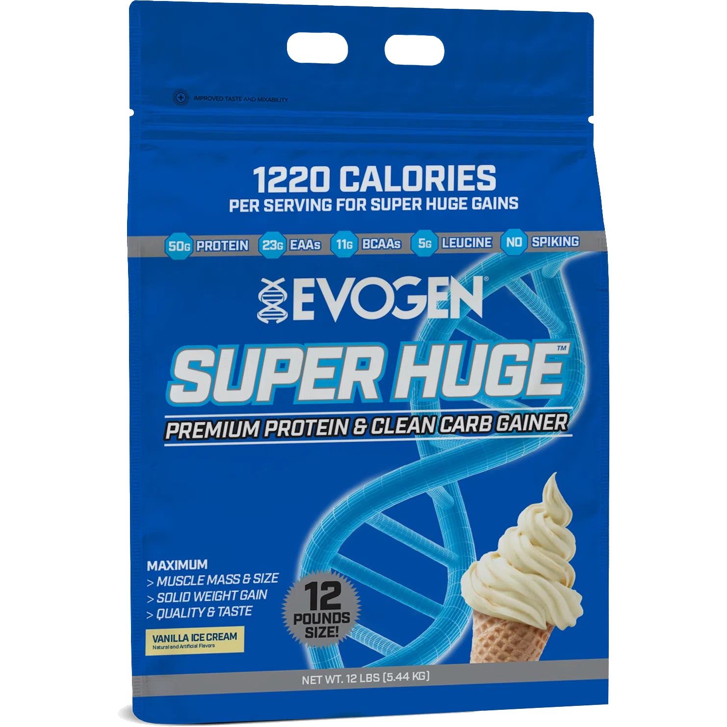 Evogen Super Huge Gainer-12 lbs-Vanilla Ice Cream-N101 Nutrition