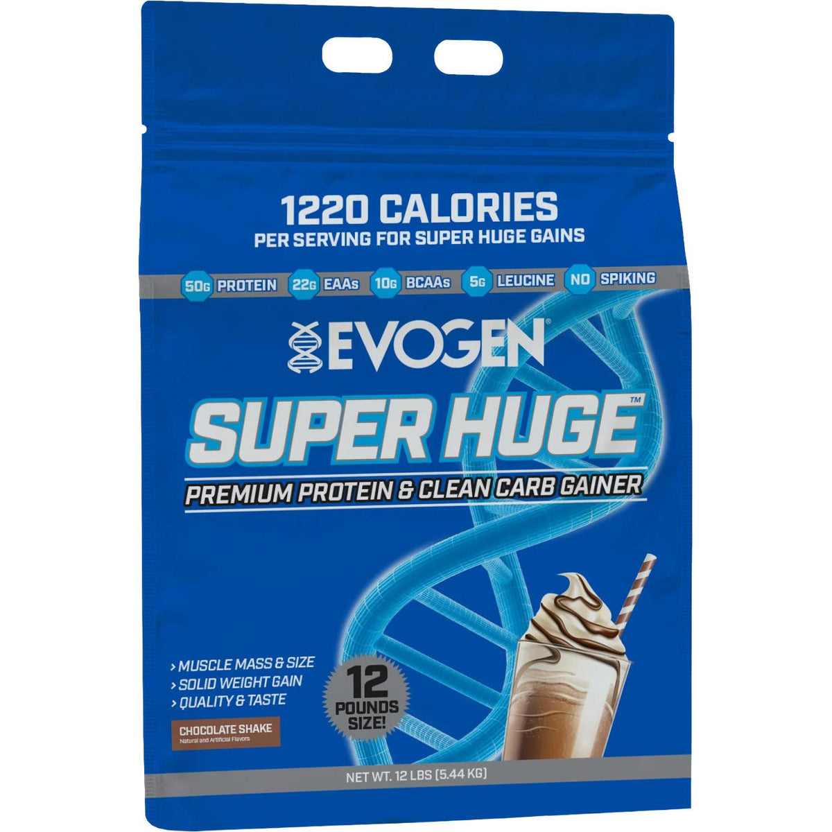 Evogen Super Huge Mass Gainer-12 lbs-Chocolate Shake-N101 Nutrition