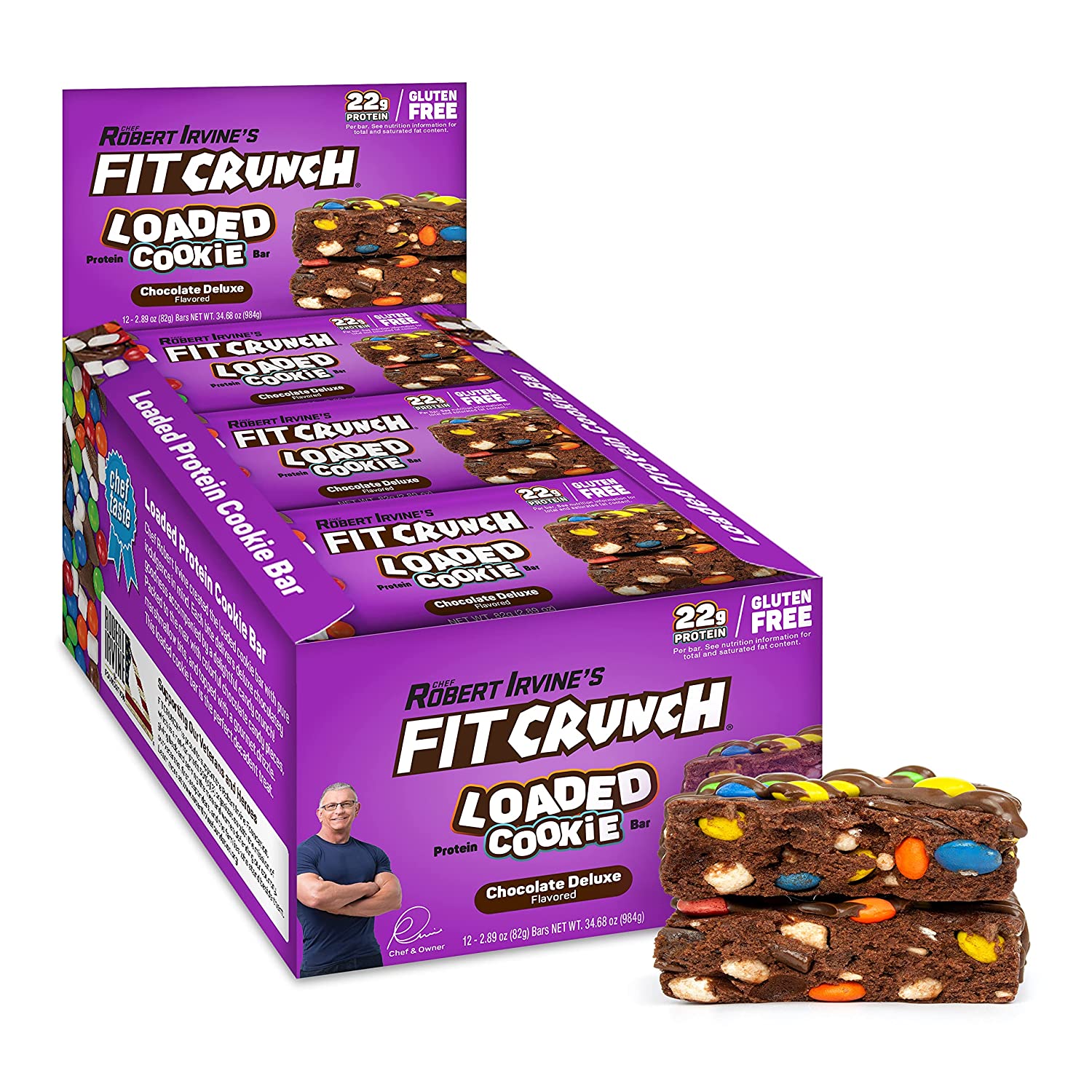 FITCRUNCH Loaded Cookie Protein Bars-Box (12 bars)-Chocolate Deluxe-N101 Nutrition