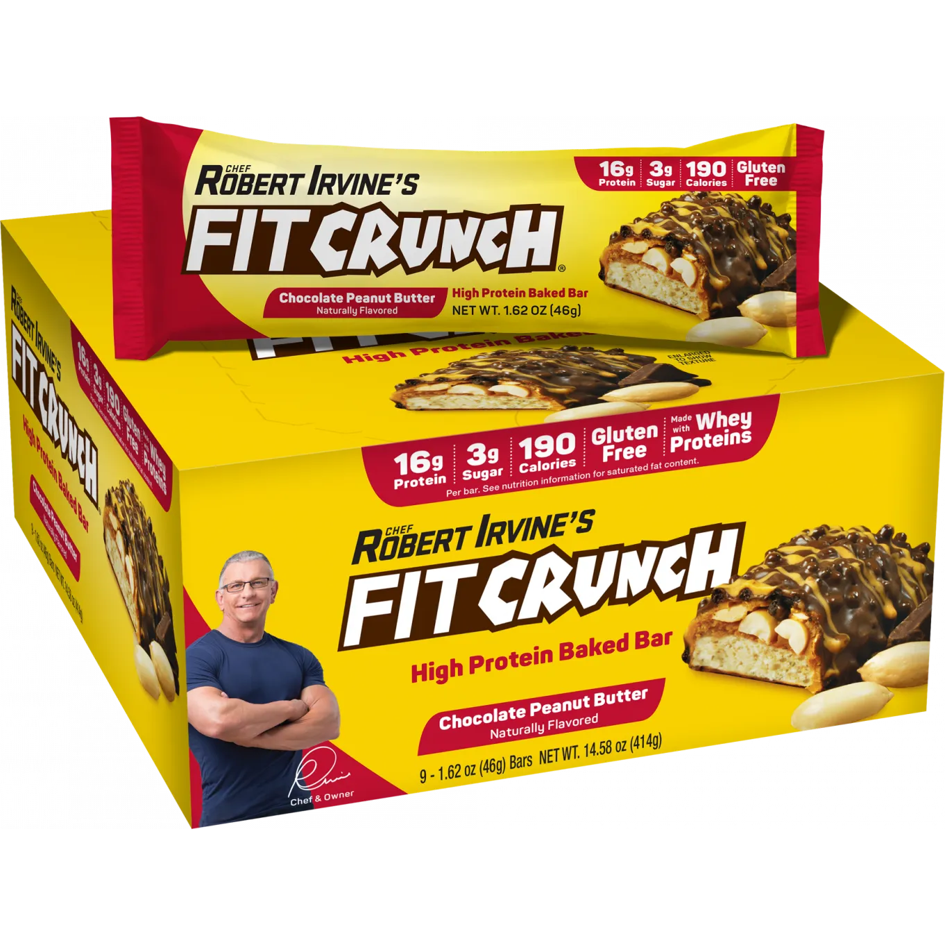 FITCRUNCH Snack Size Protein Bars-Box (9 bars)-Chocolate Peanut Butter-N101 Nutrition