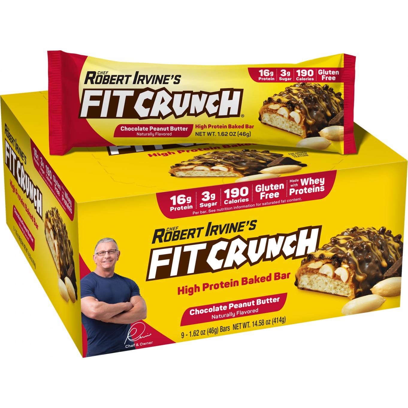 FITCRUNCH Snack Size Protein Bars-Box (9 bars)-Chocolate Peanut Butter-N101 Nutrition