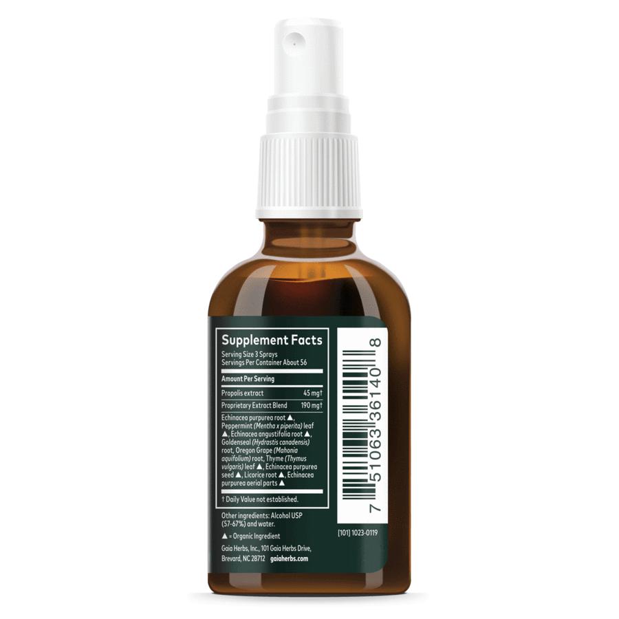 Gaia Herbs Echinacea Goldenseal Propolis Throat Spray-1 fl oz (30 mL)-N101 Nutrition