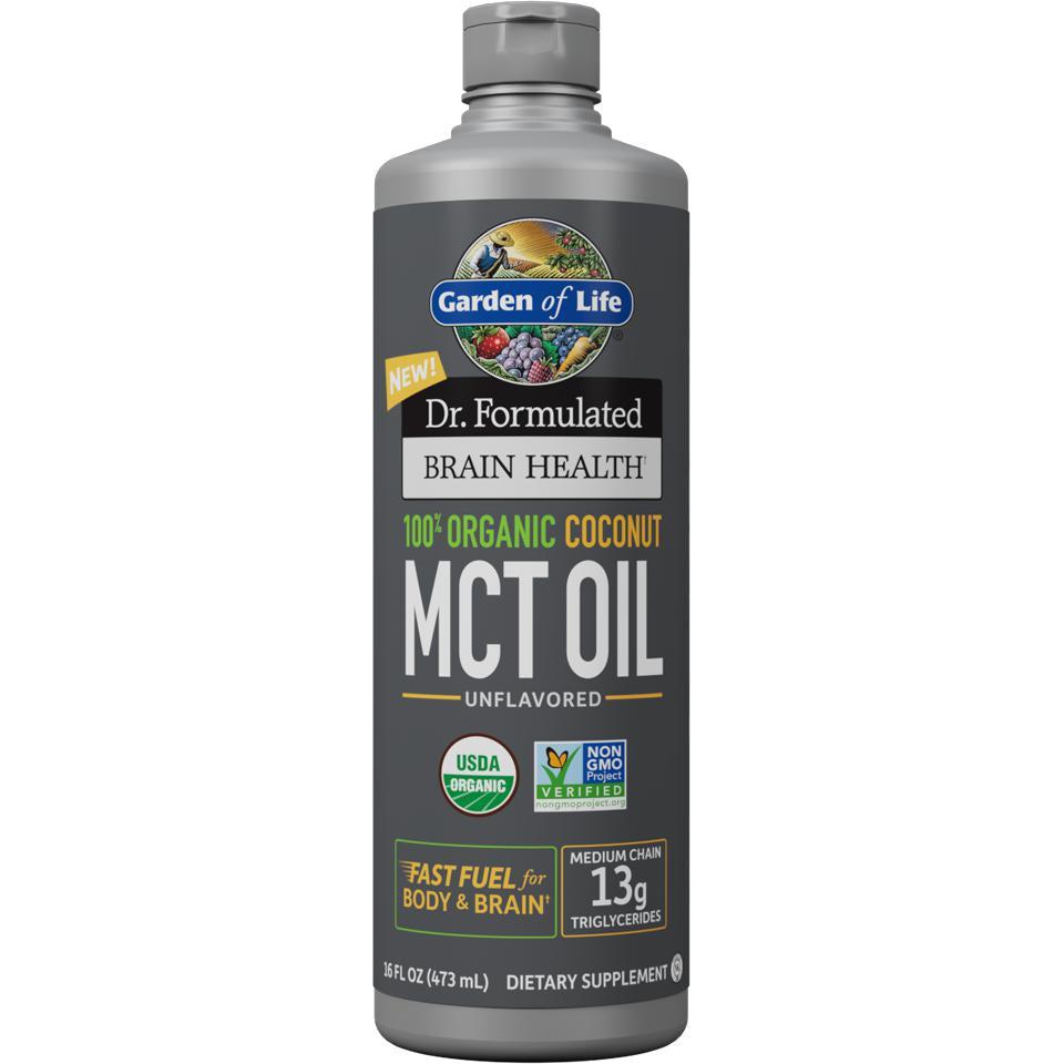 Garden of Life Dr. Formulated 100% Organic Coconut MCT Oil-16 fl oz (473 mL)-N101 Nutrition