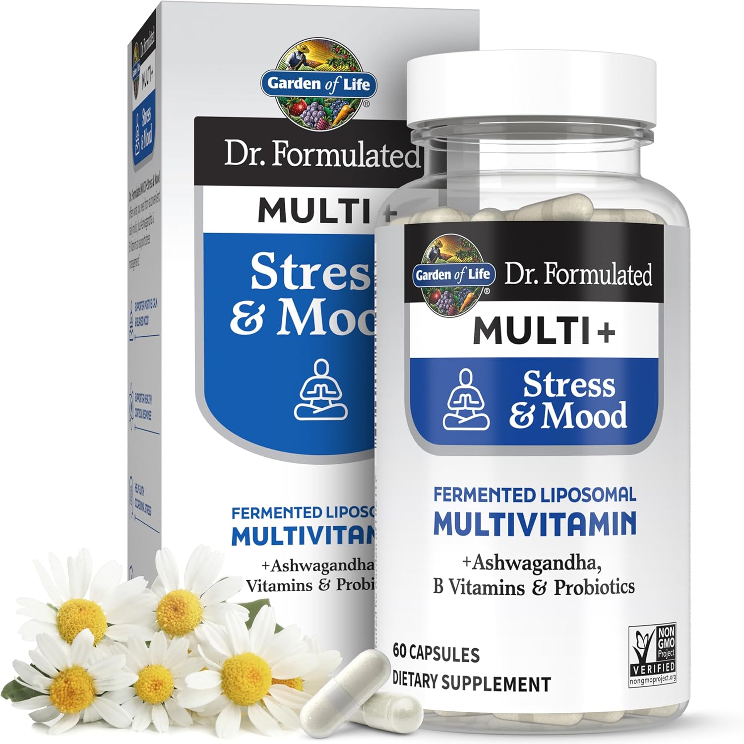 Garden of Life Dr. Formulated Multi+ Stress & Mood Fermented Liposomal Multivitamin-30 capsules-N101 Nutrition