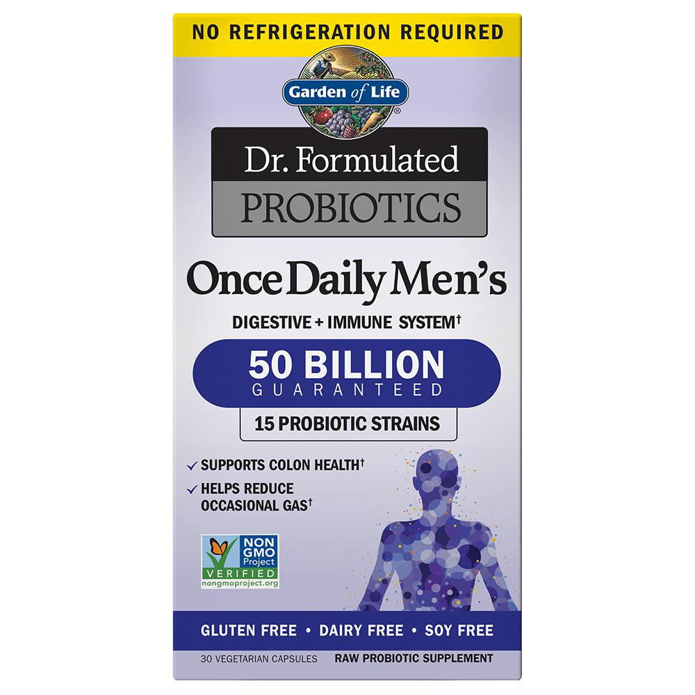Garden of Life Dr. Formulated Once Daily Men's Probiotic 50 Billion (Shelf-stable)-30 vegetarian capsules (BEST USED BY 09/2026 - FINAL SALE / NO RETURNS)-N101 Nutrition