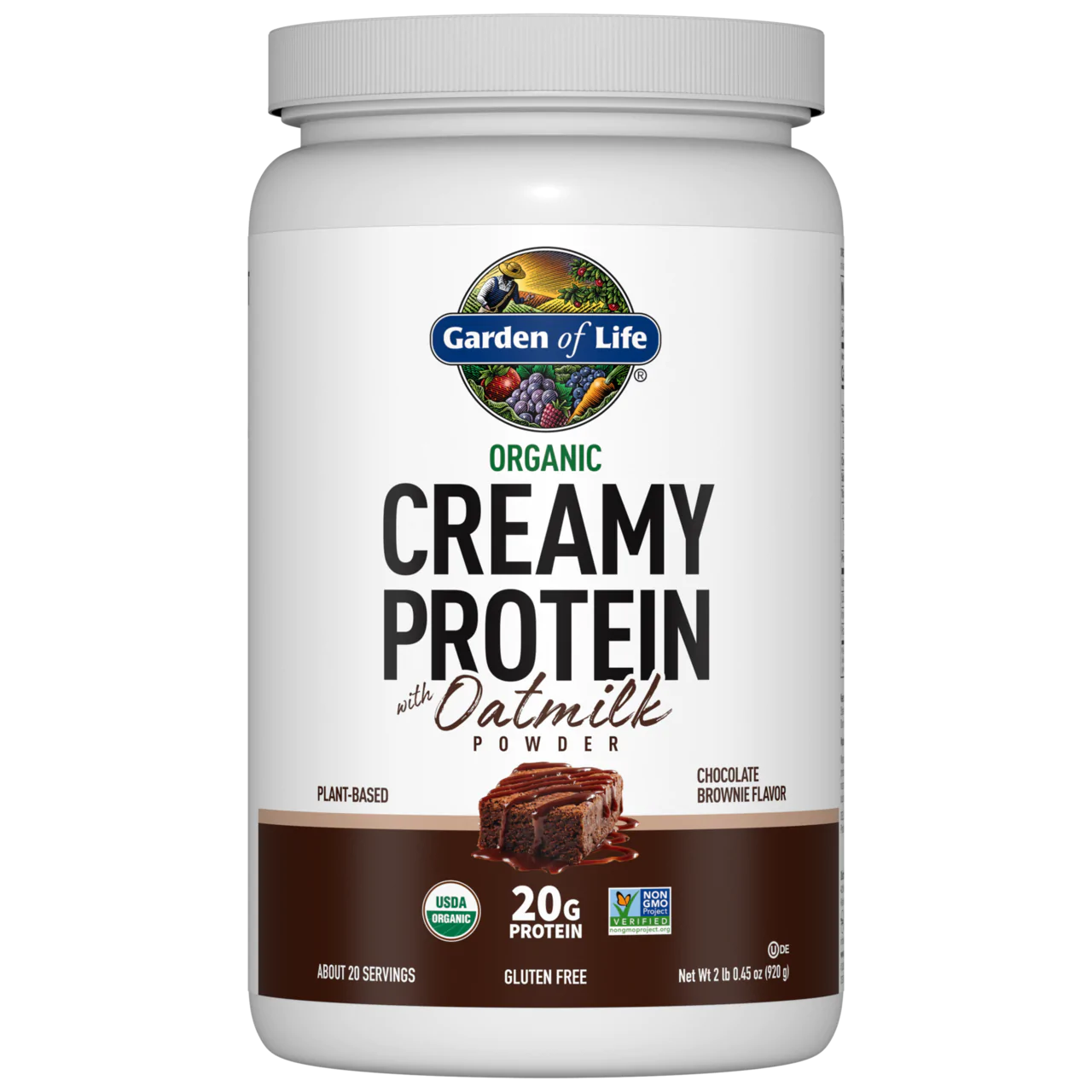 Garden of Life Organic Creamy Protein with Oatmilk-20 servings-Chocolate Brownie-N101 Nutrition