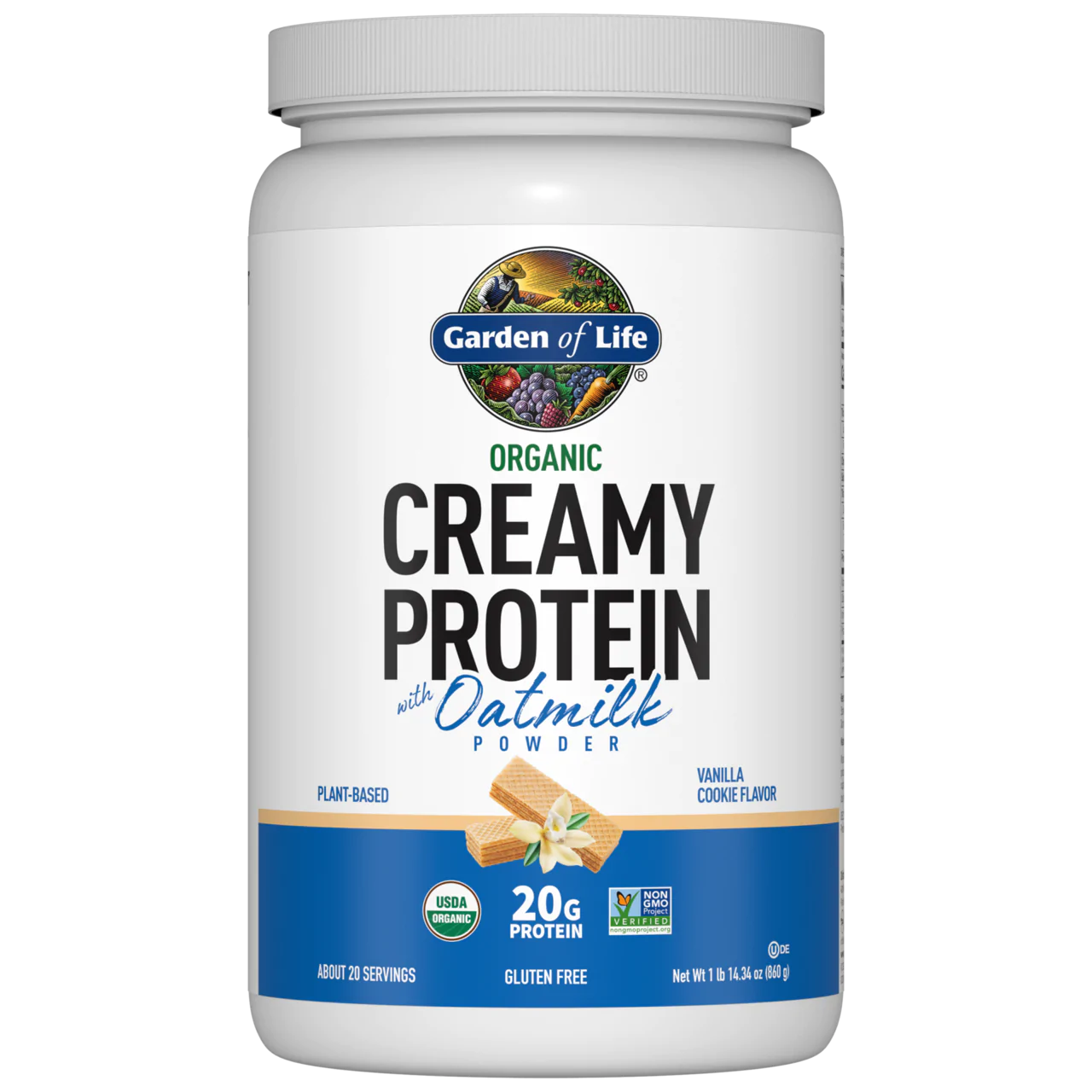 Garden of Life Organic Creamy Protein with Oatmilk-20 servings-Vanilla Cookie-N101 Nutrition