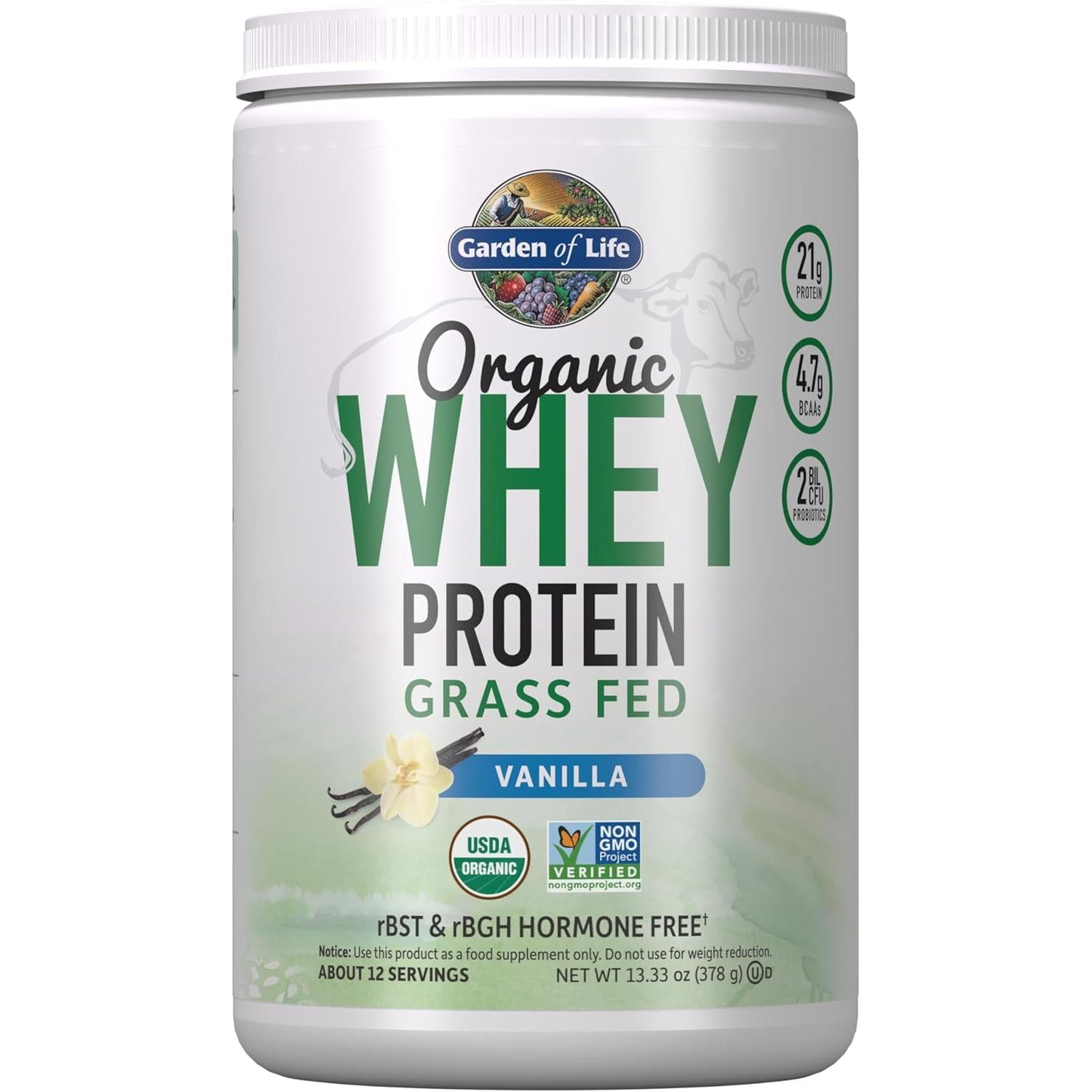 Garden of Life Organic Grass Fed Whey Protein-12 servings-Vanilla-N101 Nutrition