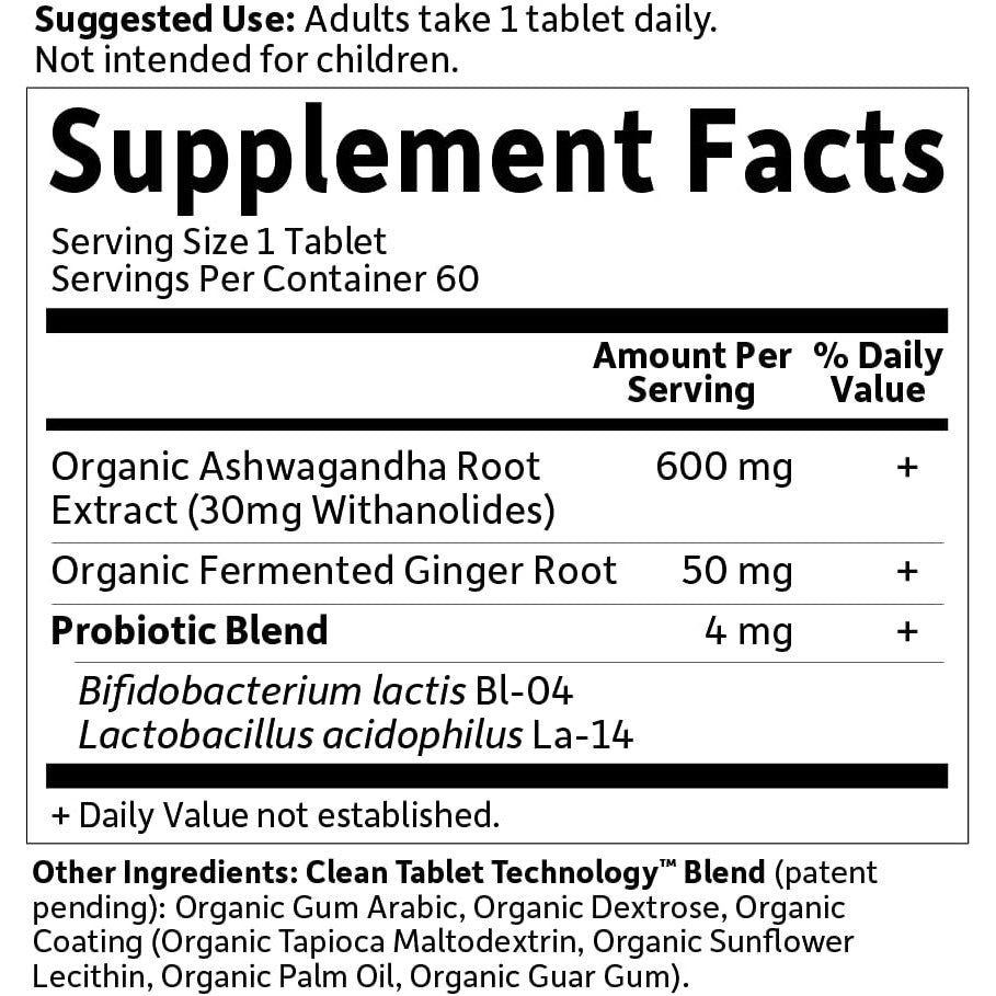 Garden of Life Organics Ashwagandha-60 vegan tablets-N101 Nutrition