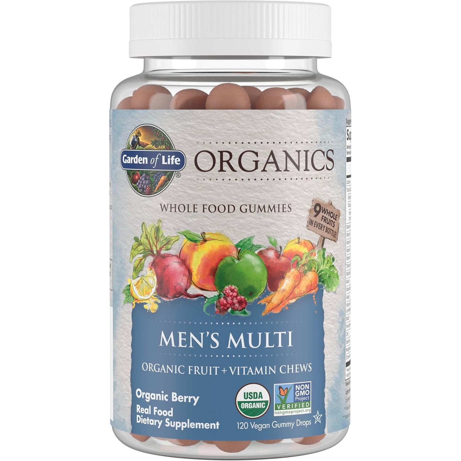 Garden of Life Organics Men's Multi Gummies-120 vegan gummy drops-N101 Nutrition