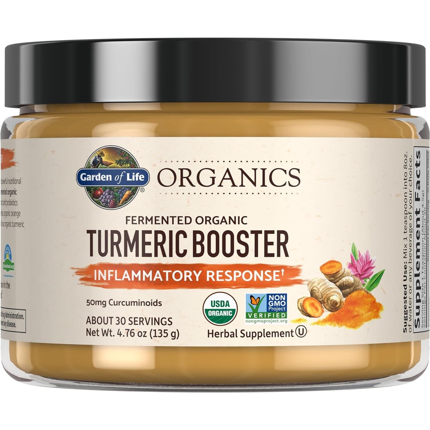 Garden of Life Organics Turmeric Boost Powder-4.76 oz (135 g)-N101 Nutrition