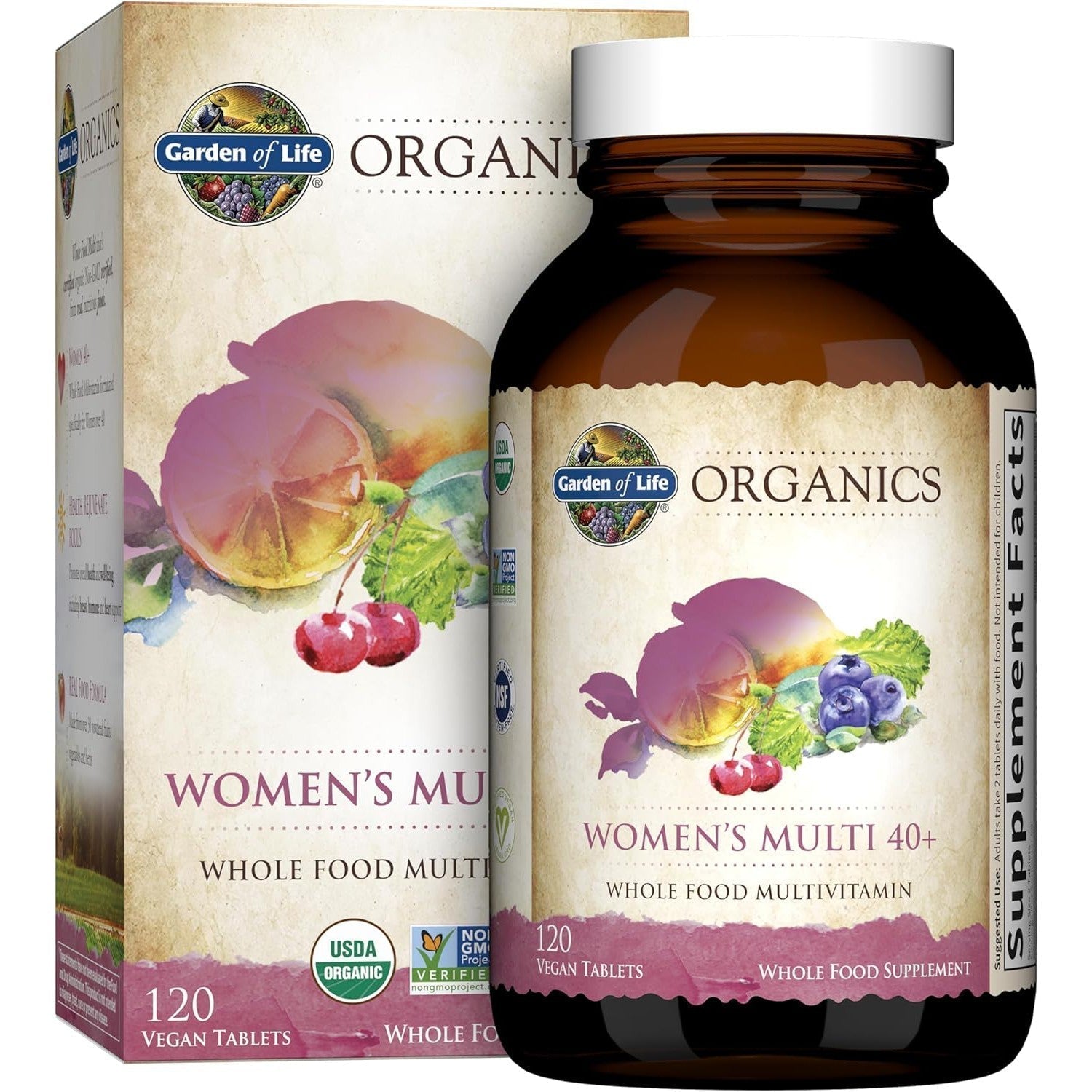 Garden of Life Organics Women's Multi 40+-120 vegan tablets-N101 Nutrition