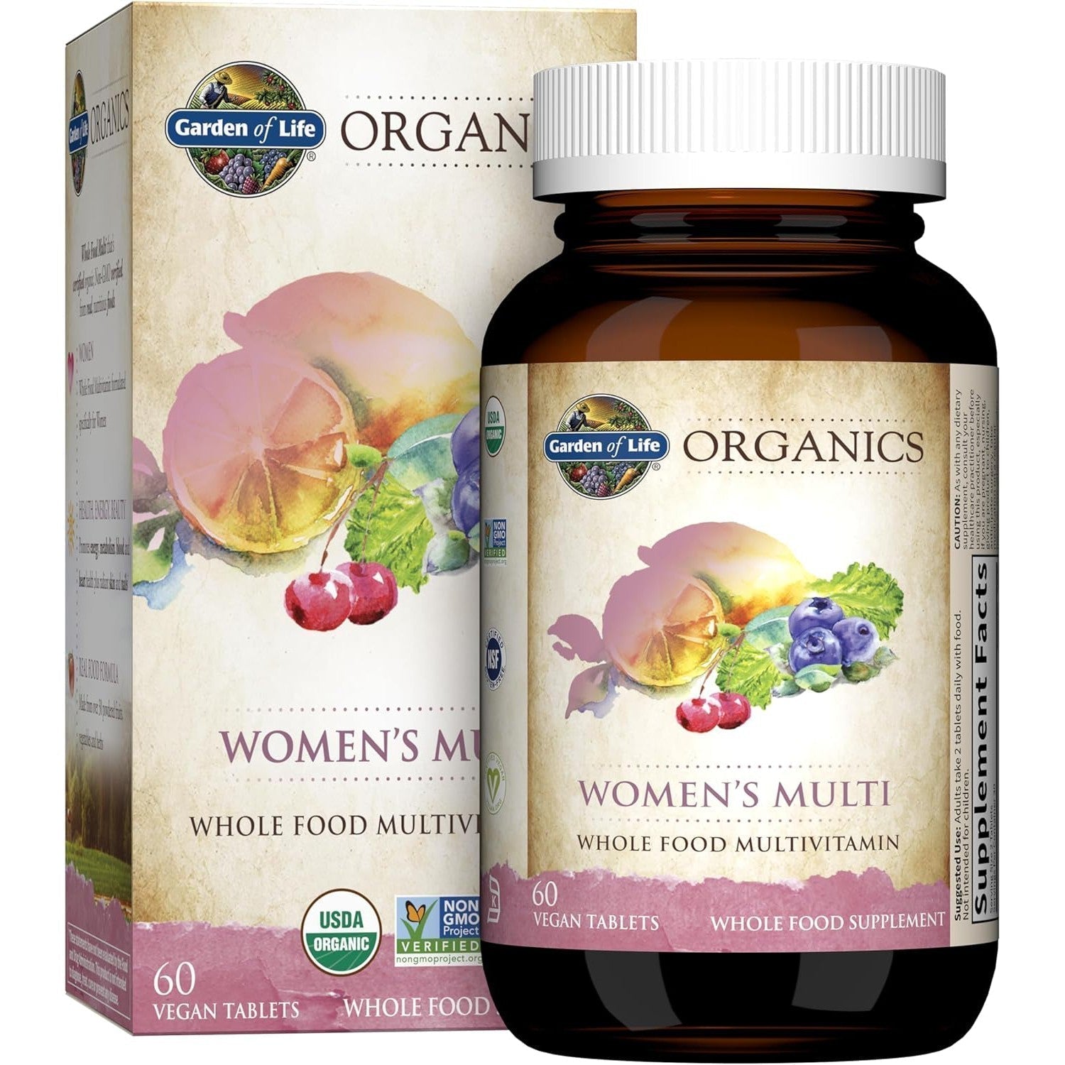 Garden of Life Organics Women's Multi-60 vegan tablets (BEST BY 08/2026 - FINAL SALE / NO RETURNS)-N101 Nutrition