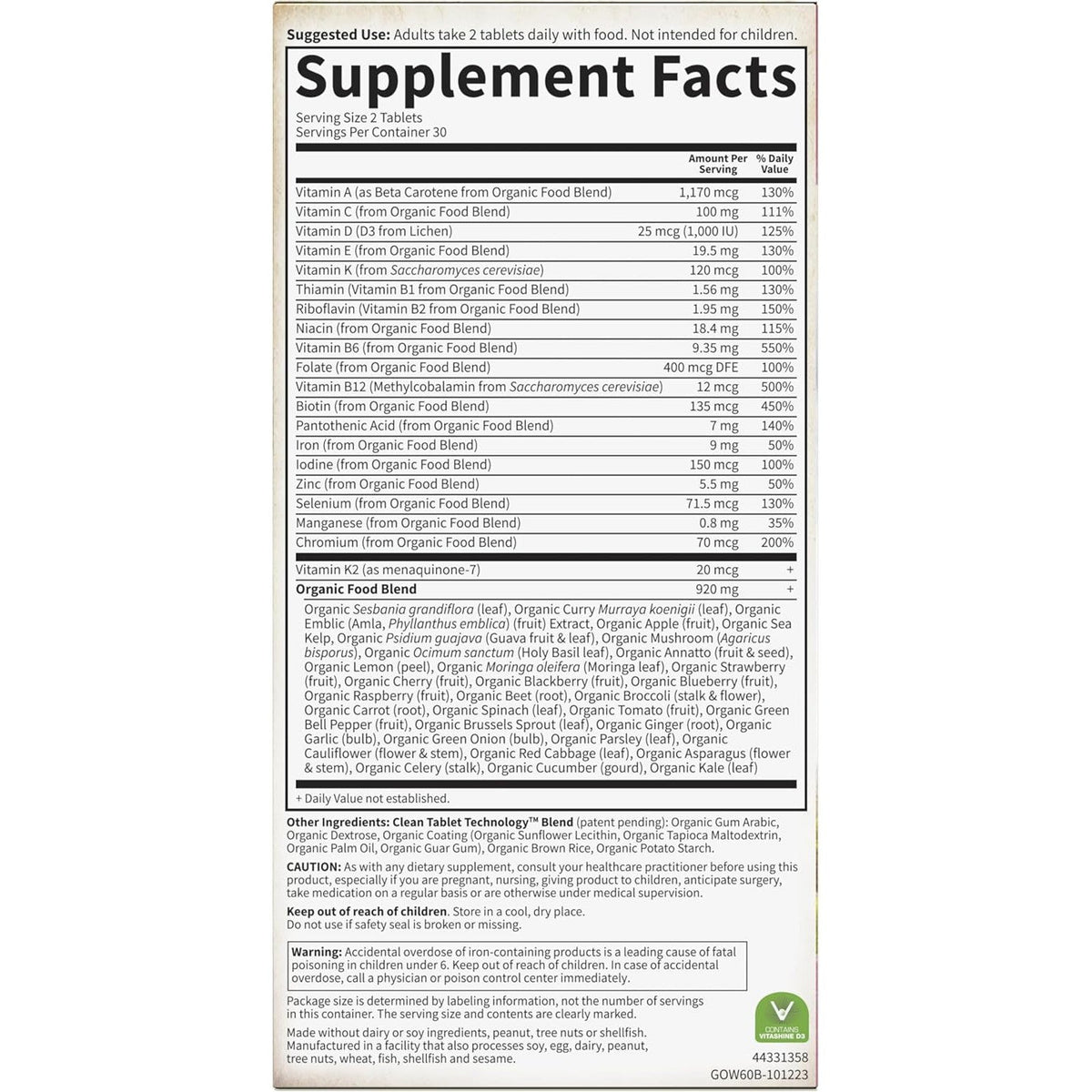 Garden of Life Organics Women's Multi-N101 Nutrition