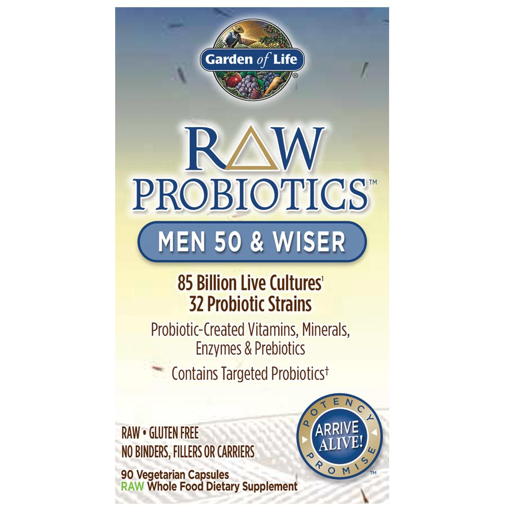 Garden of Life RAW Probiotics Men 50 & Wiser-90 vegetarian capsules-N101 Nutrition