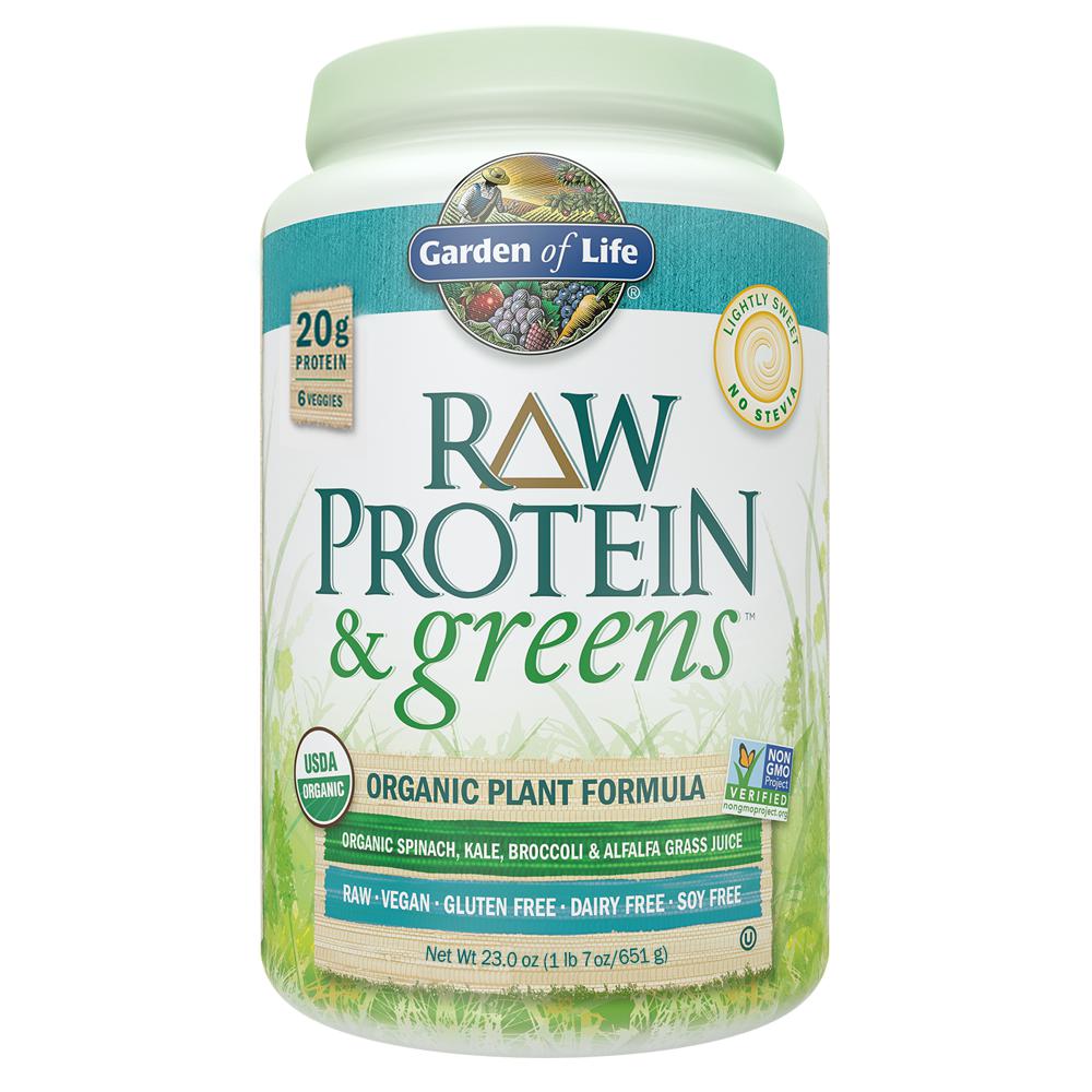 Garden of Life RAW Protein & Greens-20 Servings-Lightly Sweet - No Stevia-N101 Nutrition