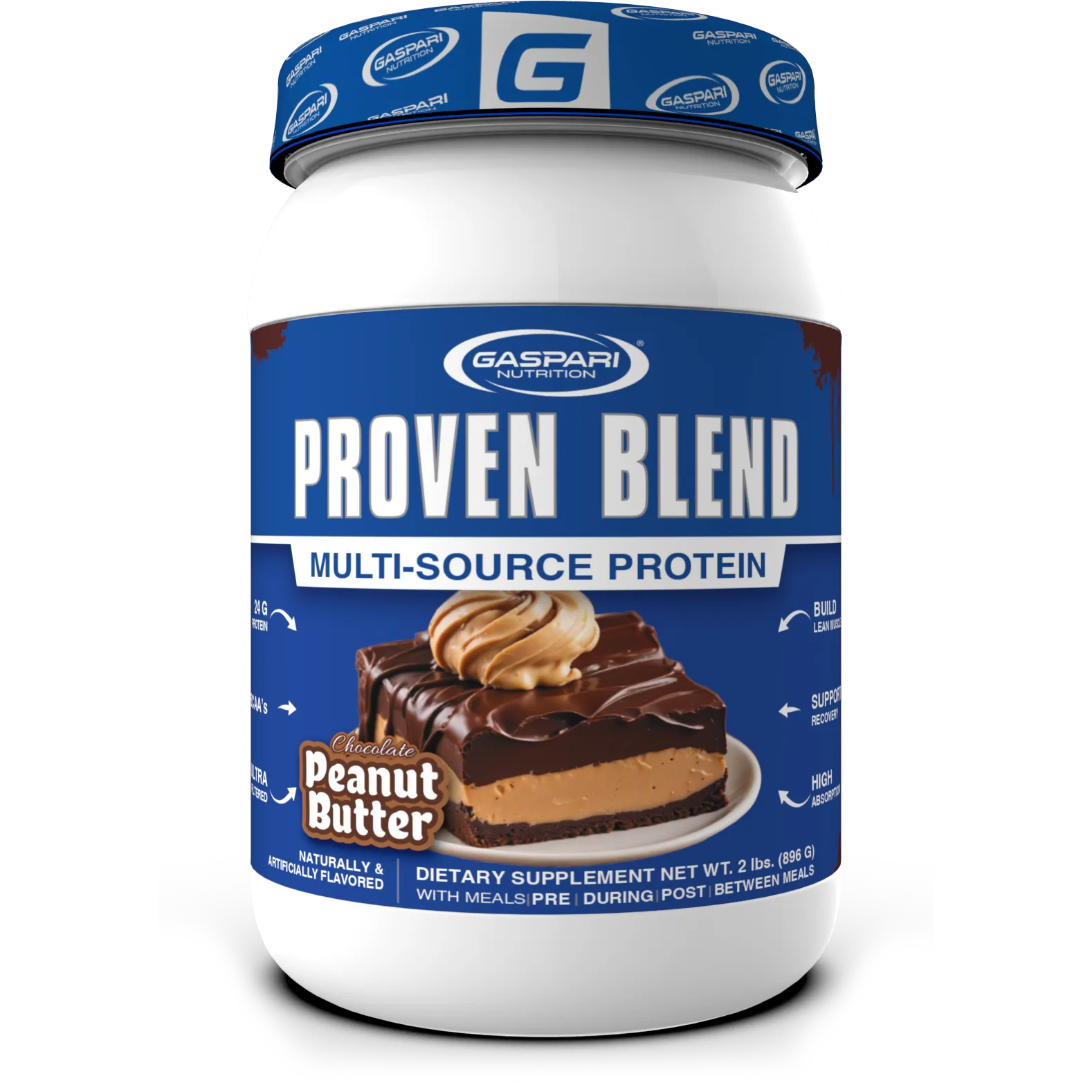 Gaspari Nutrition Proven Blend Multi-Source Protein-2 lbs-Chocolate Peanut Butter-N101 Nutrition