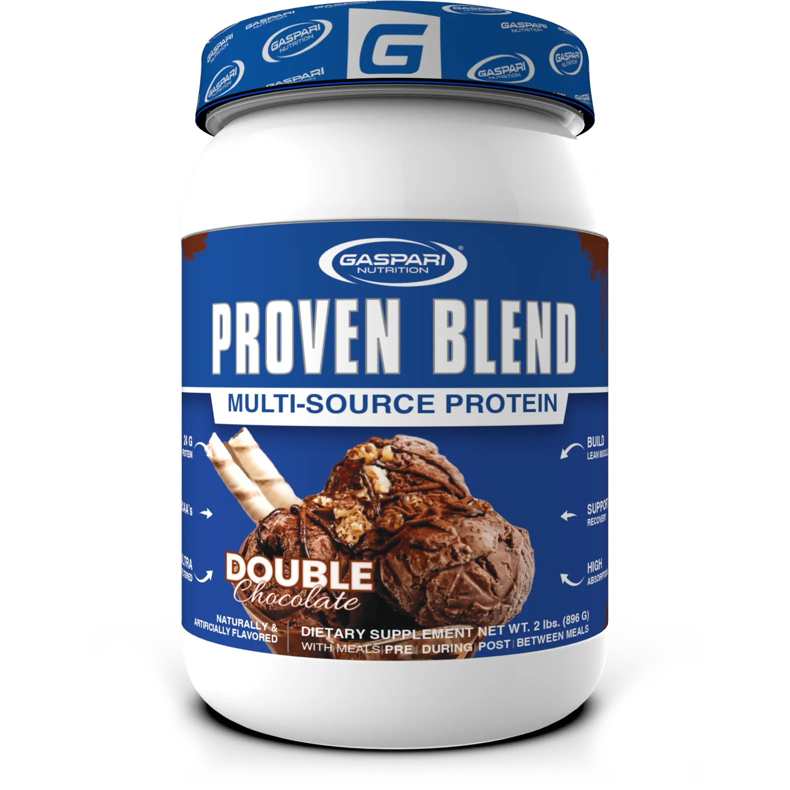Gaspari Nutrition Proven Blend Multi-Source Protein-2 lbs-Double Chocolate-N101 Nutrition