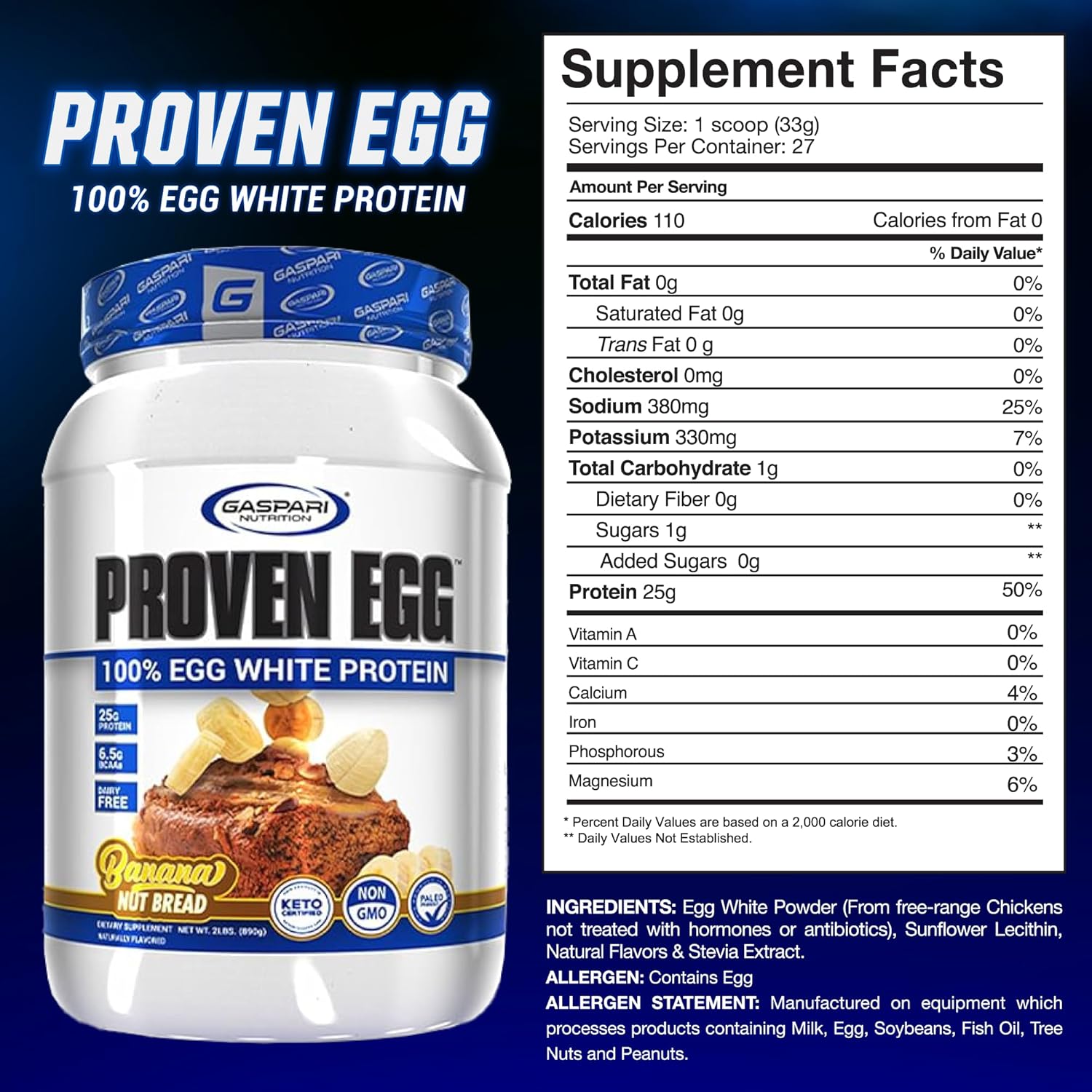 Gaspari Nutrition Proven Egg-N101 Nutrition