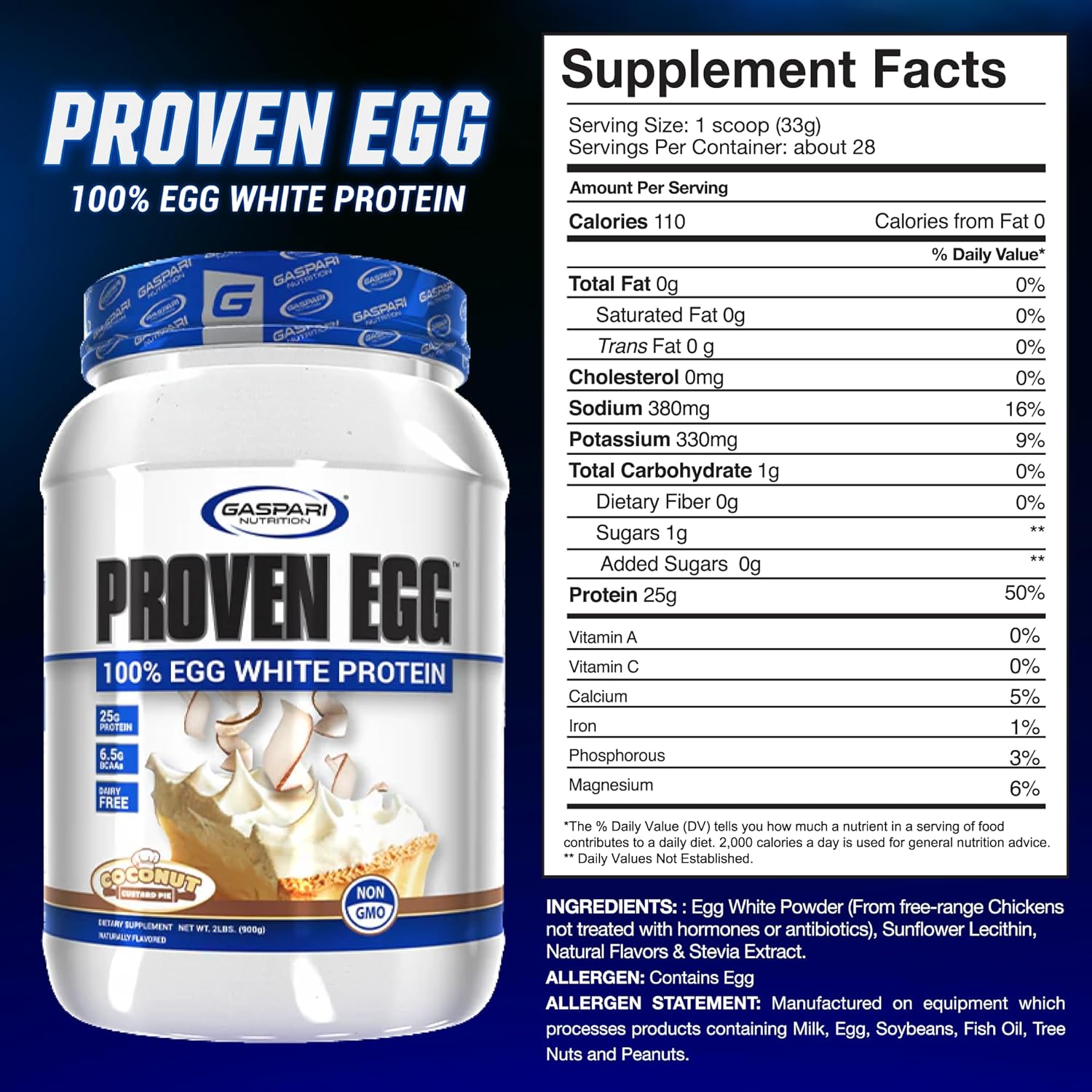 Gaspari Nutrition Proven Egg-N101 Nutrition