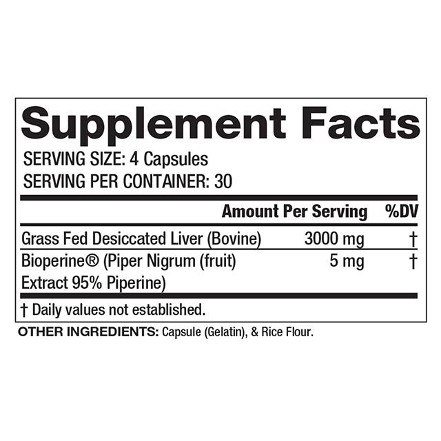 Gaspari Nutrition Proven Grassfed Beef Liver-120 capsules-N101 Nutrition