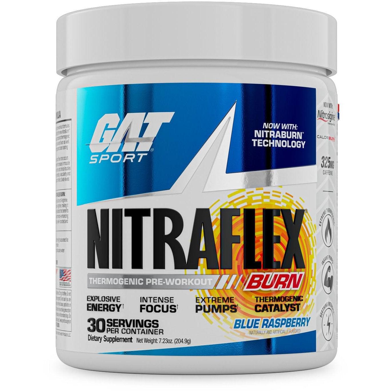 GAT Sport Nitraflex BURN-30 servings-Blue Raspberry-N101 Nutrition