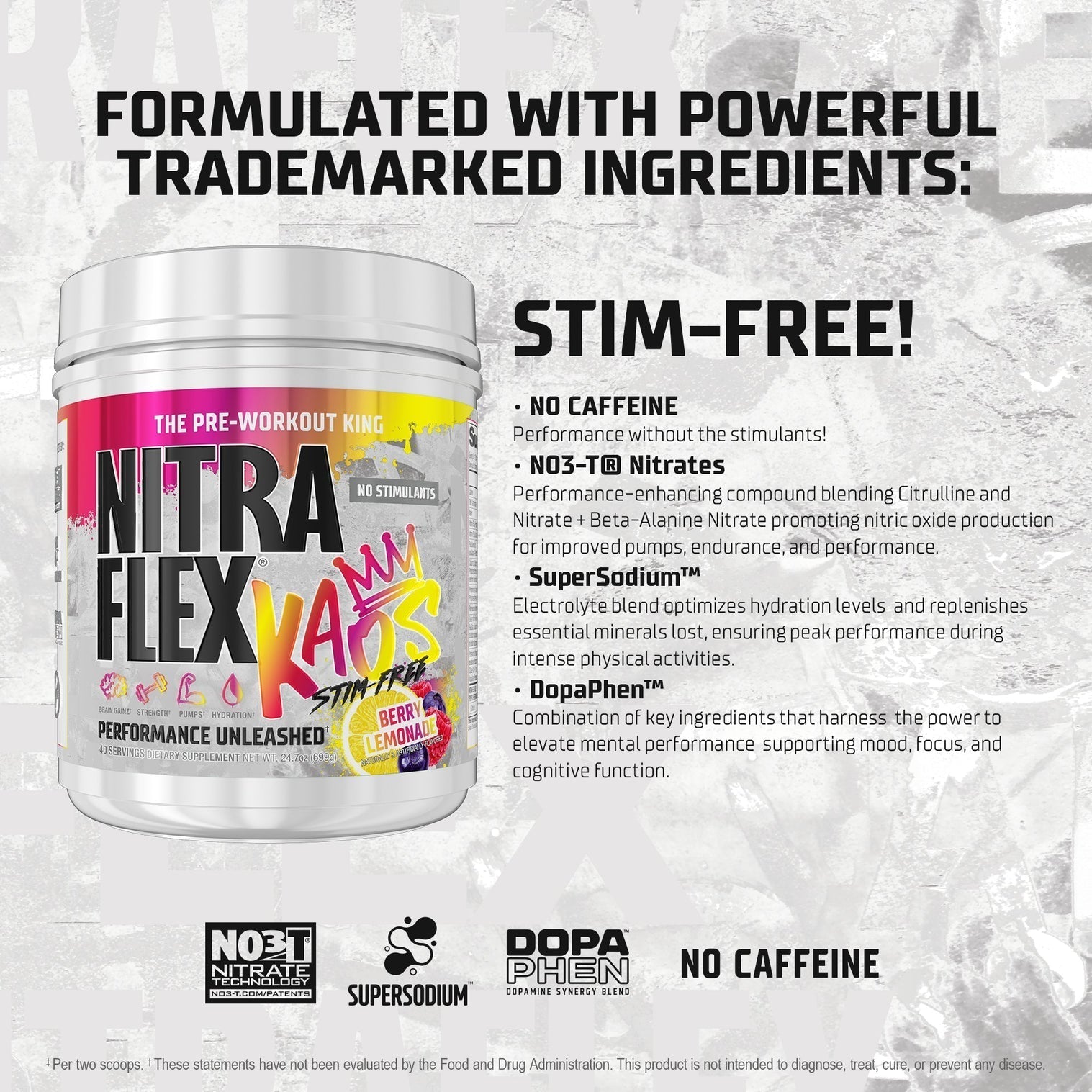 GAT Sport Nitraflex KAOS Stim-Free-N101 Nutrition