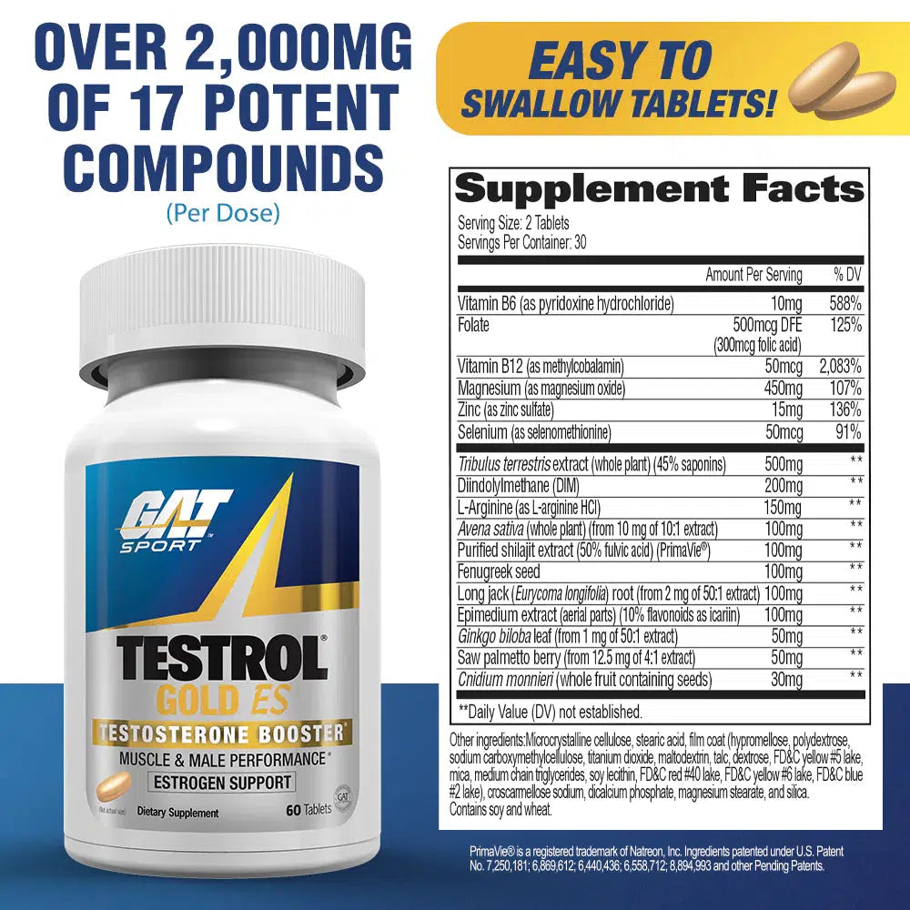 GAT Sport Testrol Gold ES-60 tablets-N101 Nutrition