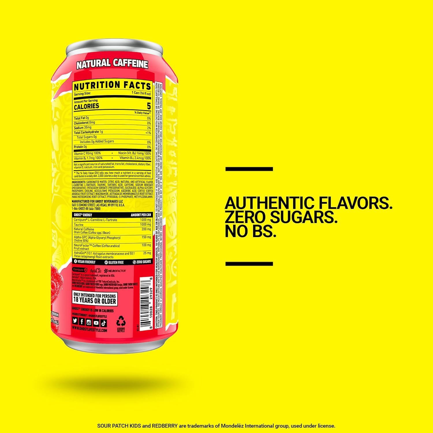 GHOST Energy Drink-N101 Nutrition