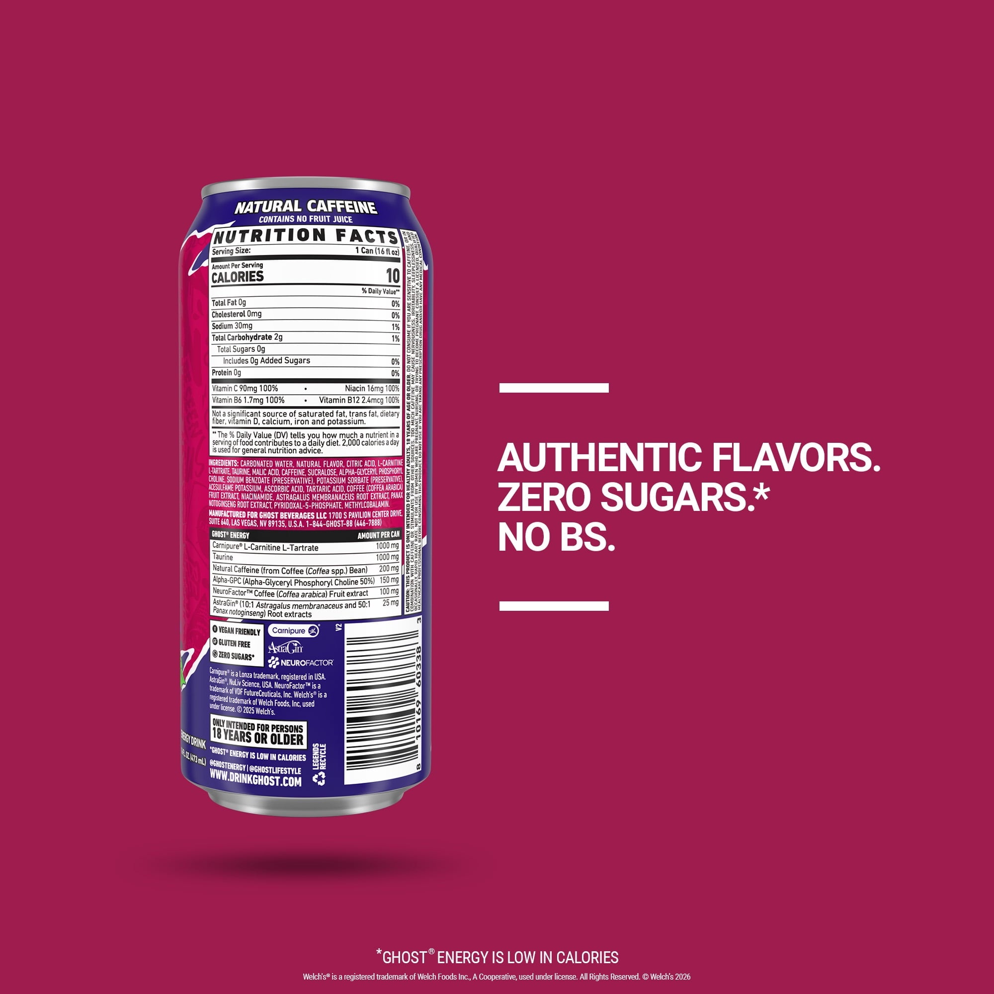 GHOST Energy Drink-N101 Nutrition