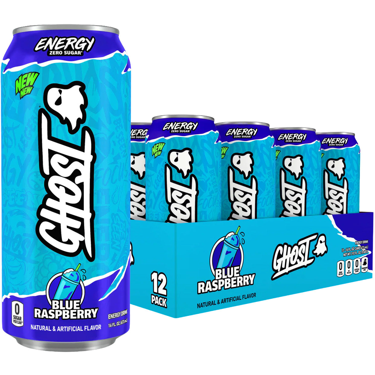 GHOST Energy Drink-Case (12 cans)-Blue Raspberry-N101 Nutrition