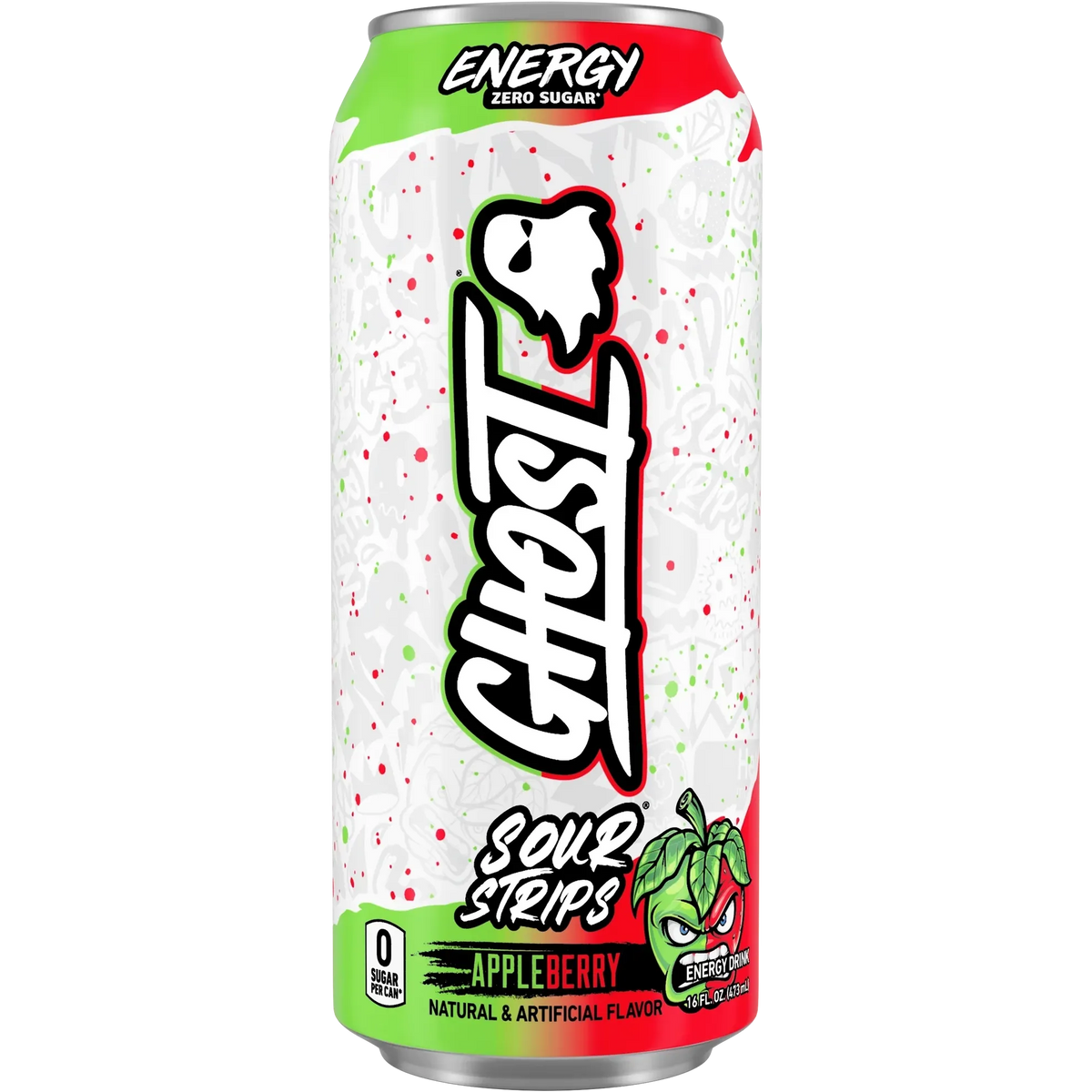 GHOST Energy Drink-Single (16 fl oz)-Sour Strips® Appleberry-N101 Nutrition