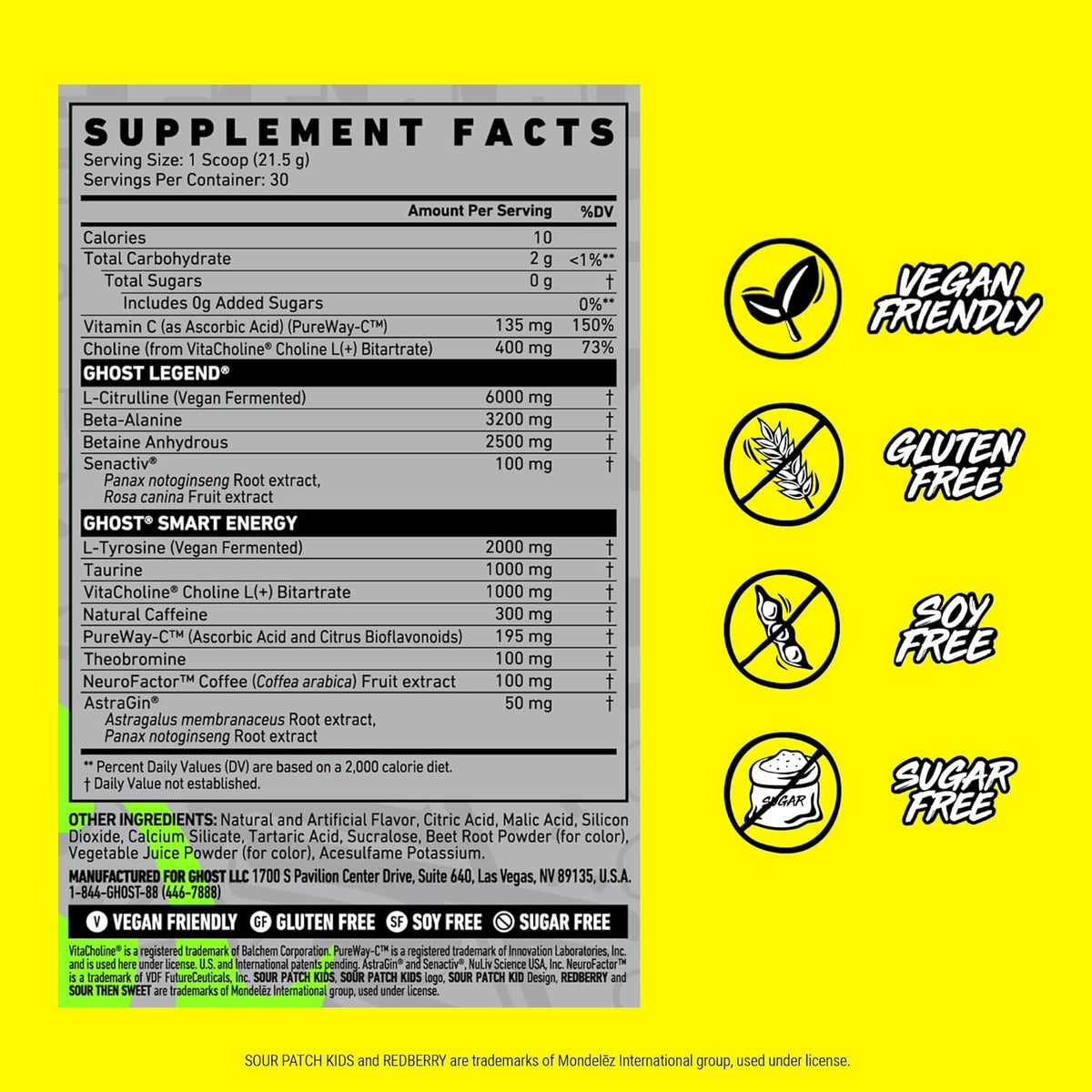 GHOST Legend V4-N101 Nutrition
