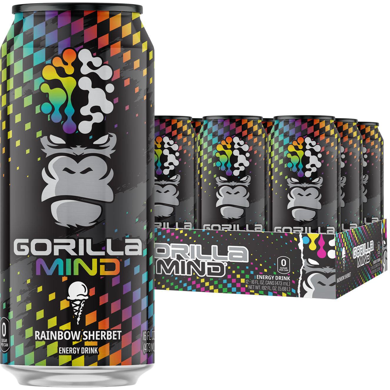 Gorilla Mind Energy Drink-Case (12 cans)-Rainbow Sherbet-N101 Nutrition
